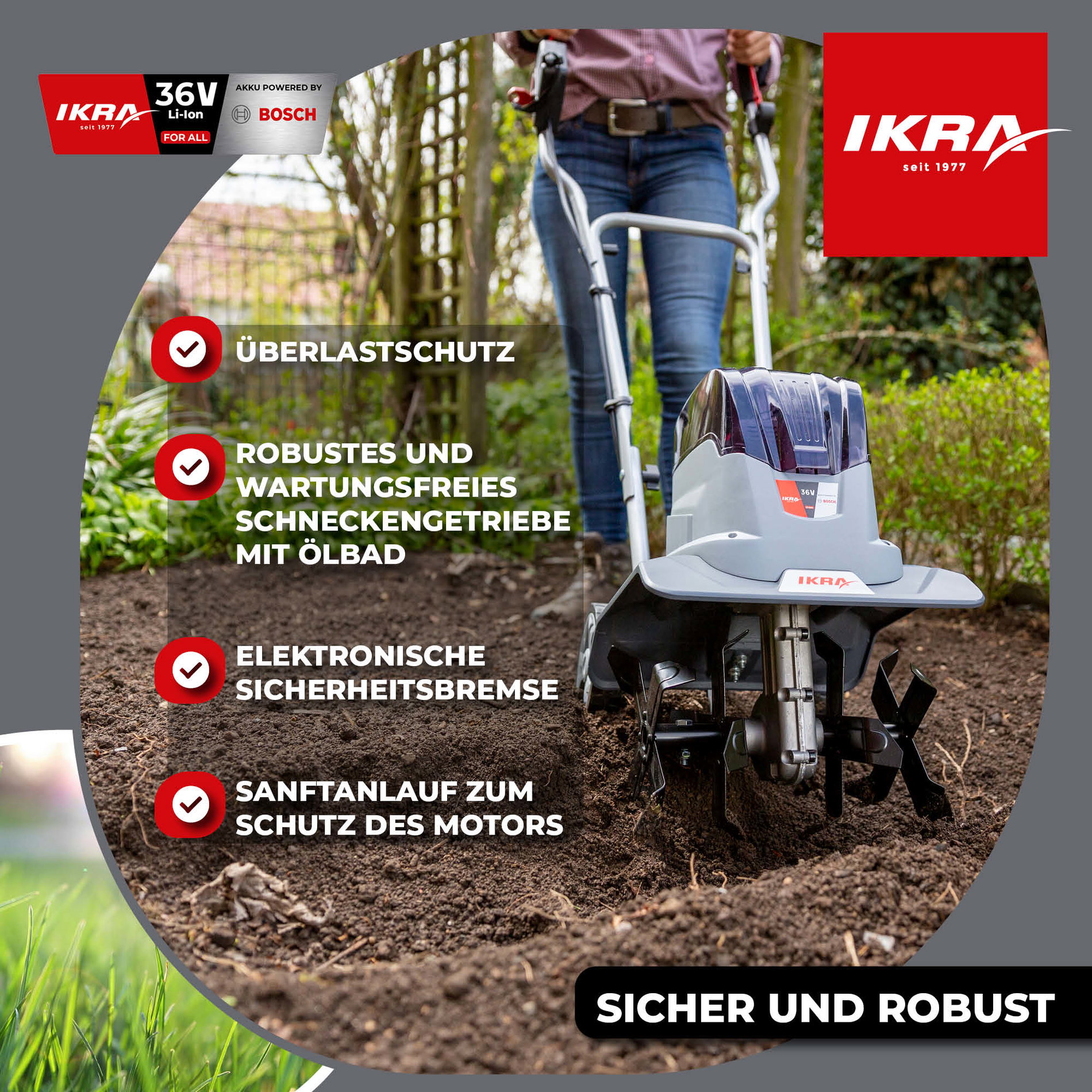Akku Bodenhacke Kultivator IB-TC 36 IKRA BOSCH