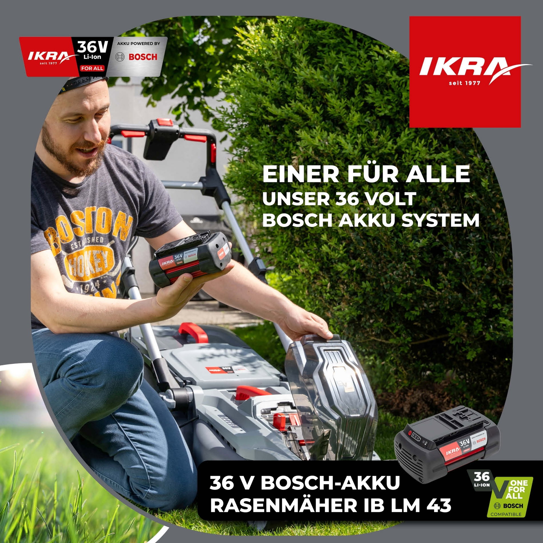 Akku Rasenmäher IB-LM 43 ikra Bosch