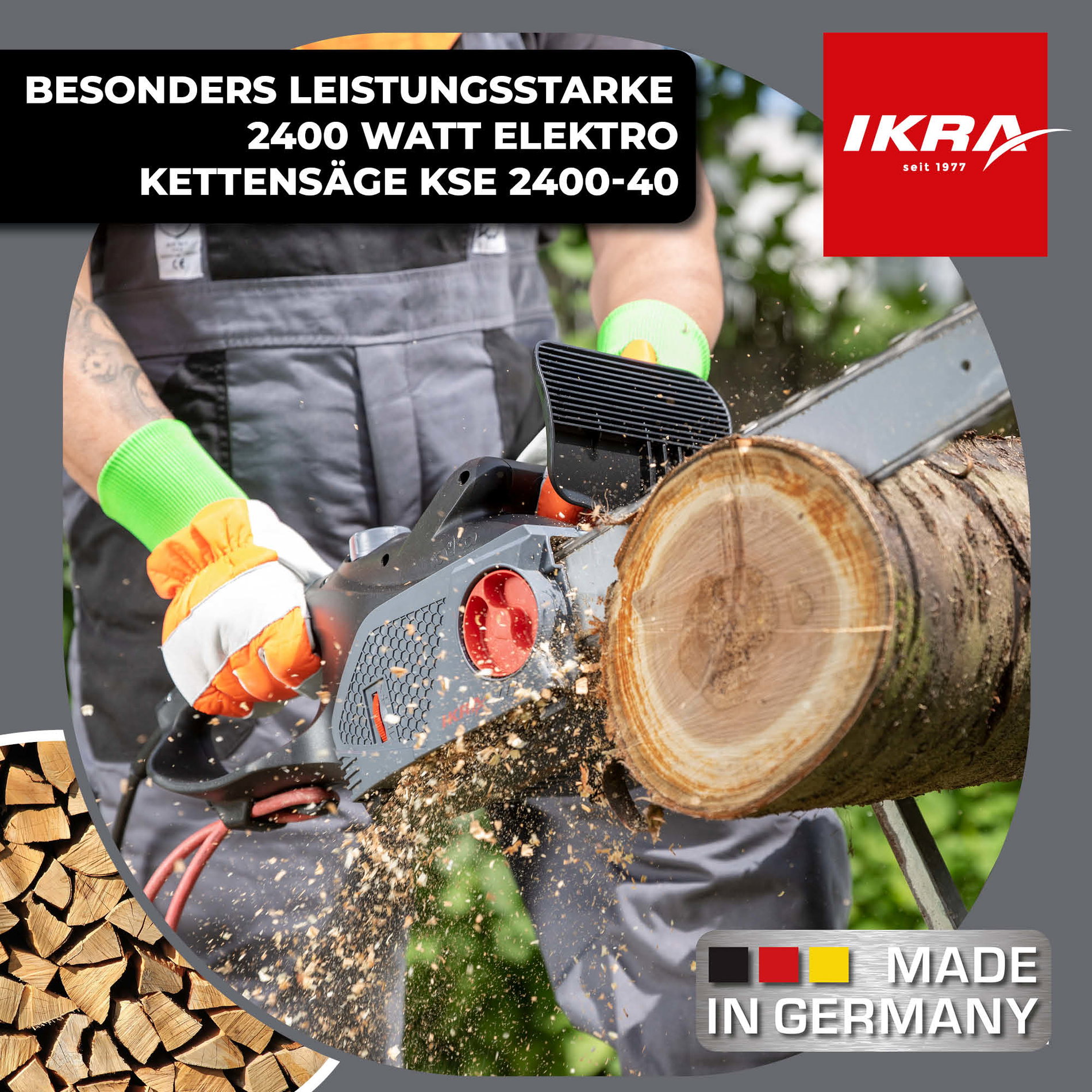 Elektro Kettensäge KSE 2400-40 mit OREGON Markenschwert & Kette