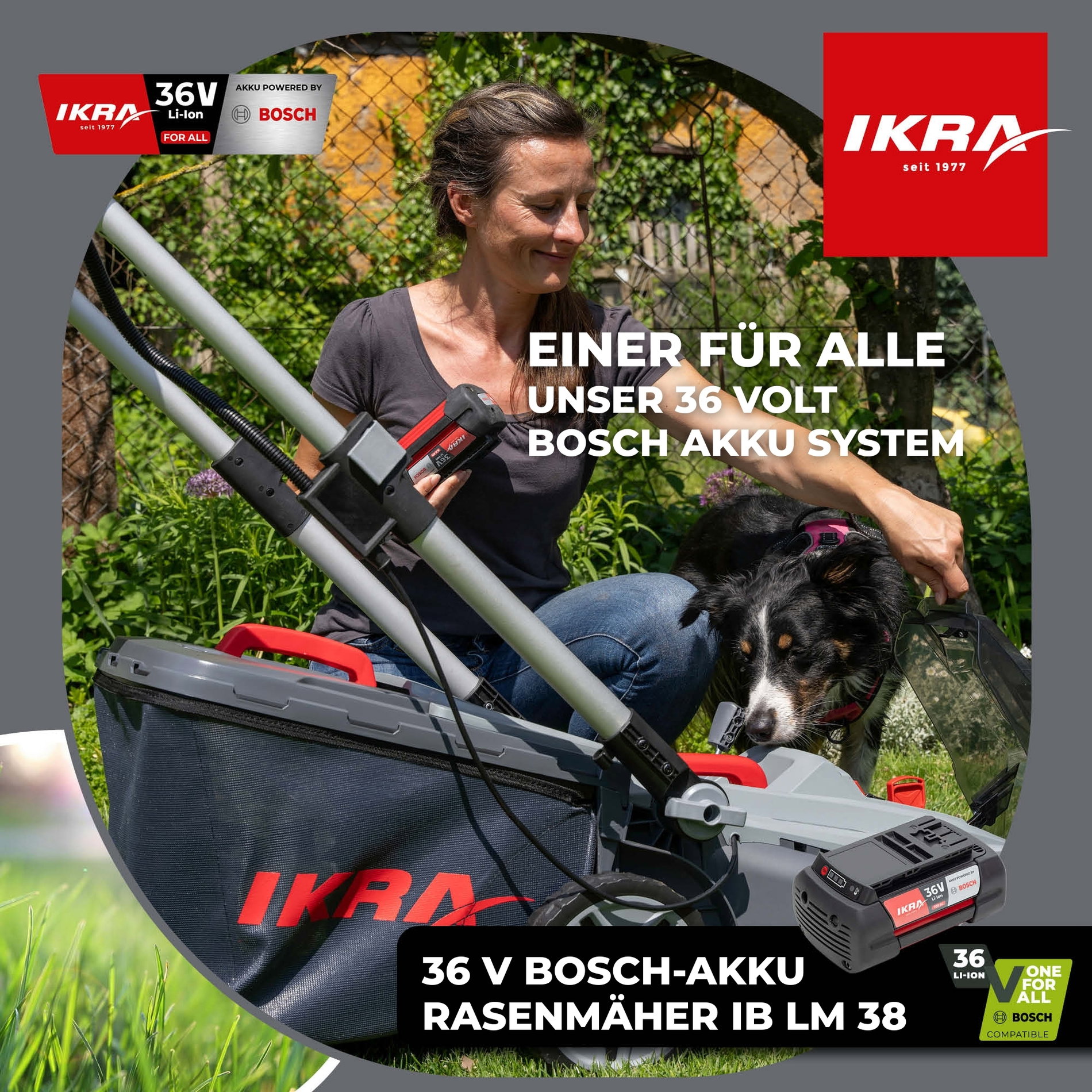 Akku Rasenmäher IB-LM 38 ikra Bosch