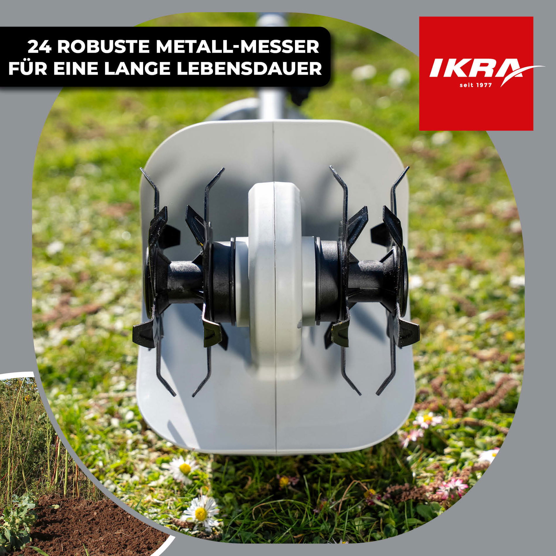 Akku Bodenhacke Kultivator IAMH 20 ikra Akku 20V 2Ah Standardladegerät