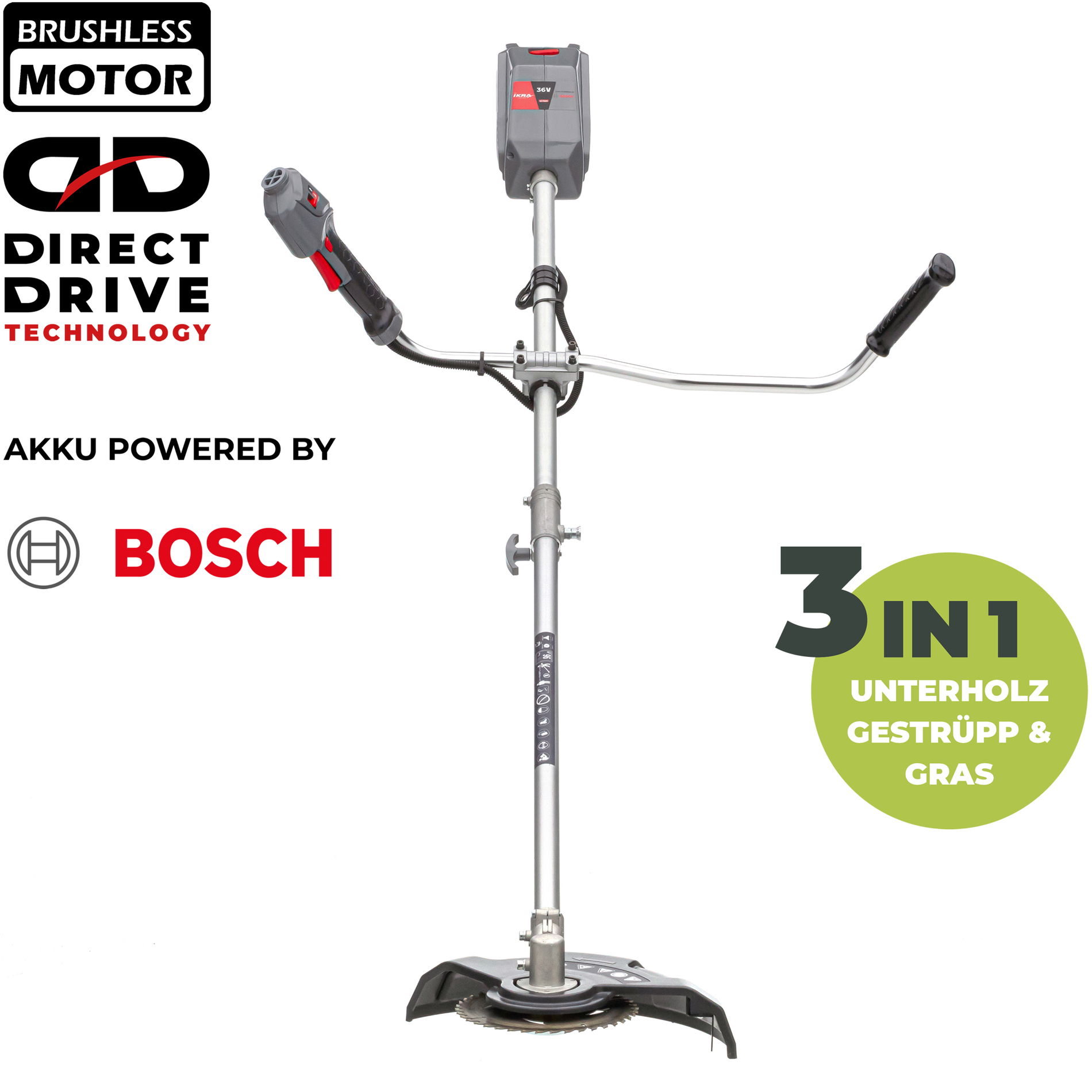 Akku Freischneider IB-BC 33 IKRA BOSCH Freischneider inkl Akku 36V4Ah & Standardladegerät Akku Freischneider IB-BC 33 IKRA BOSCH Freischneider inkl Akku 36V4Ah & Standardladegerät