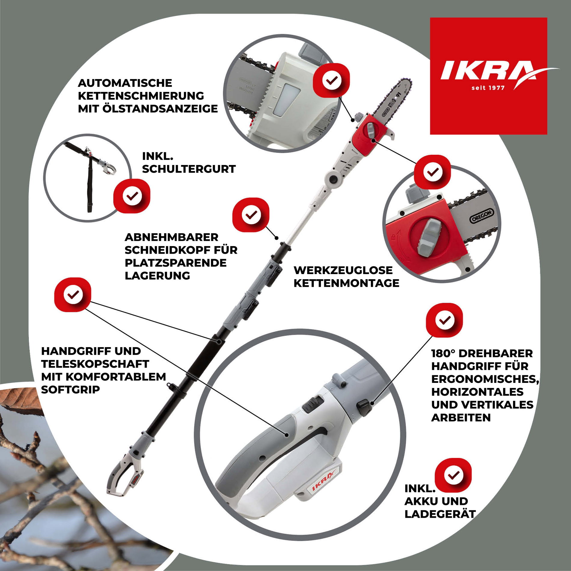 Akku Hochentaster ICPS 2020 Akku Ladegerät