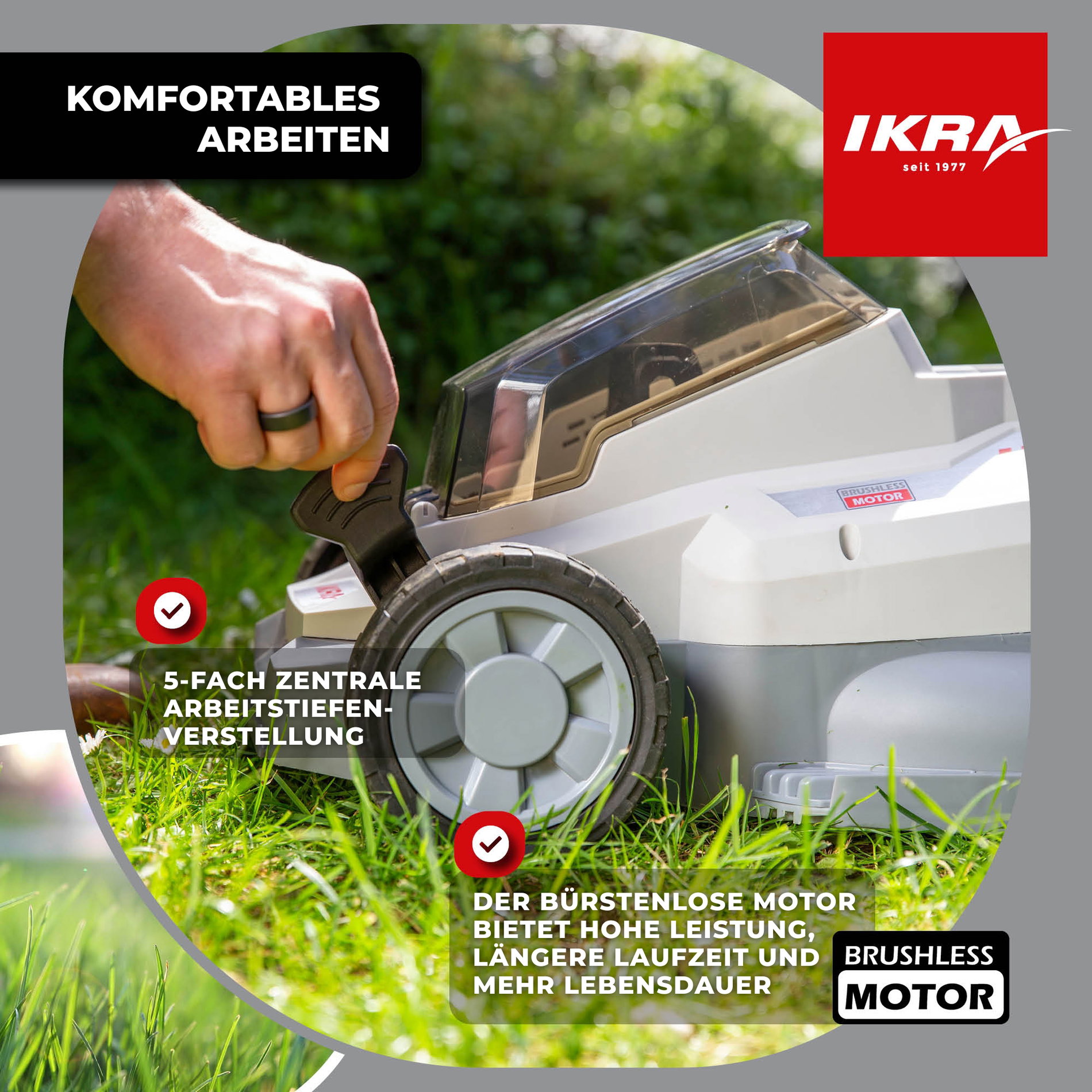 Akku Rasenmäher ICM 2033 mit Akku & Standard-Ladegerät