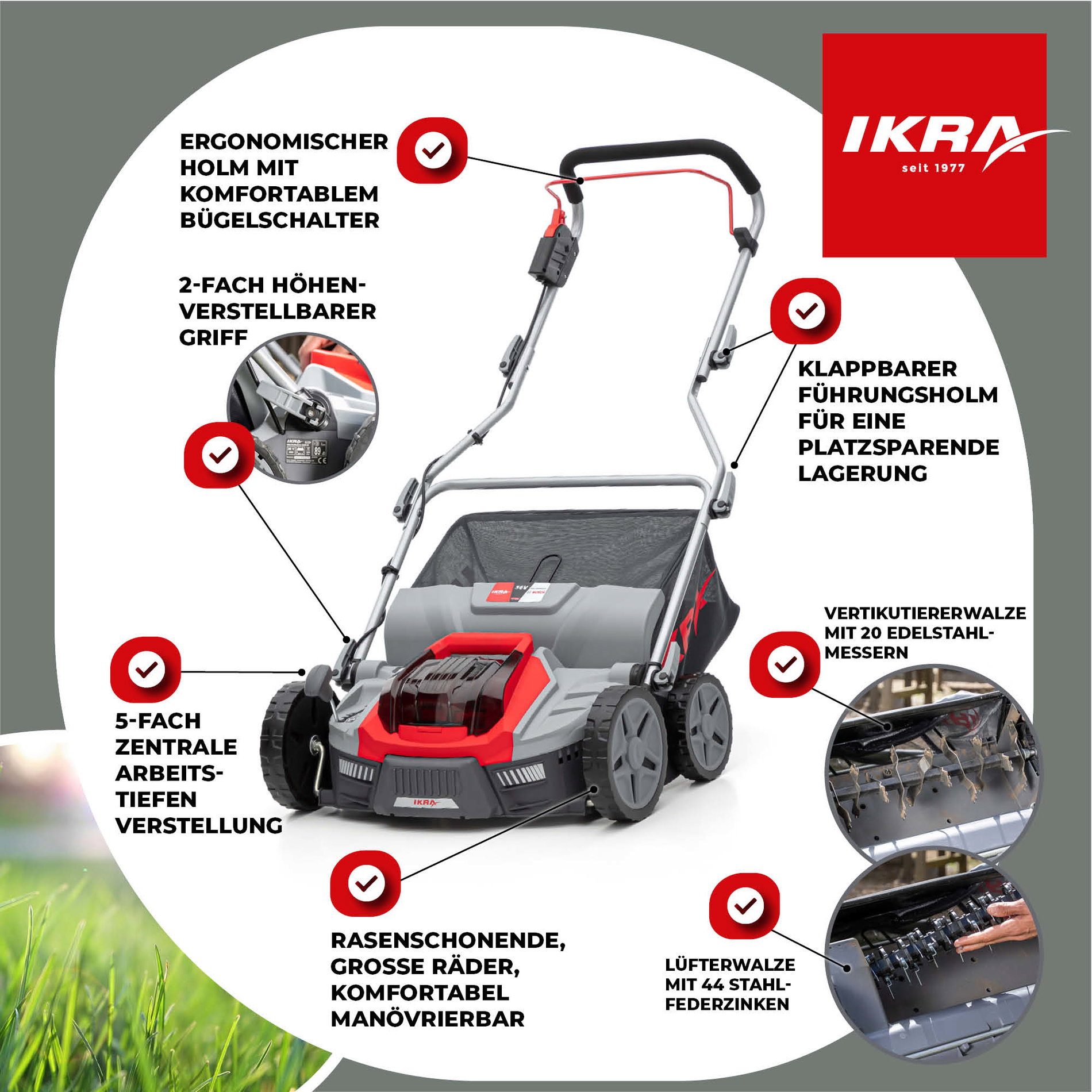 Akku Vertikutierer & Lüfter IB-SR 36 IKRA BOSCH