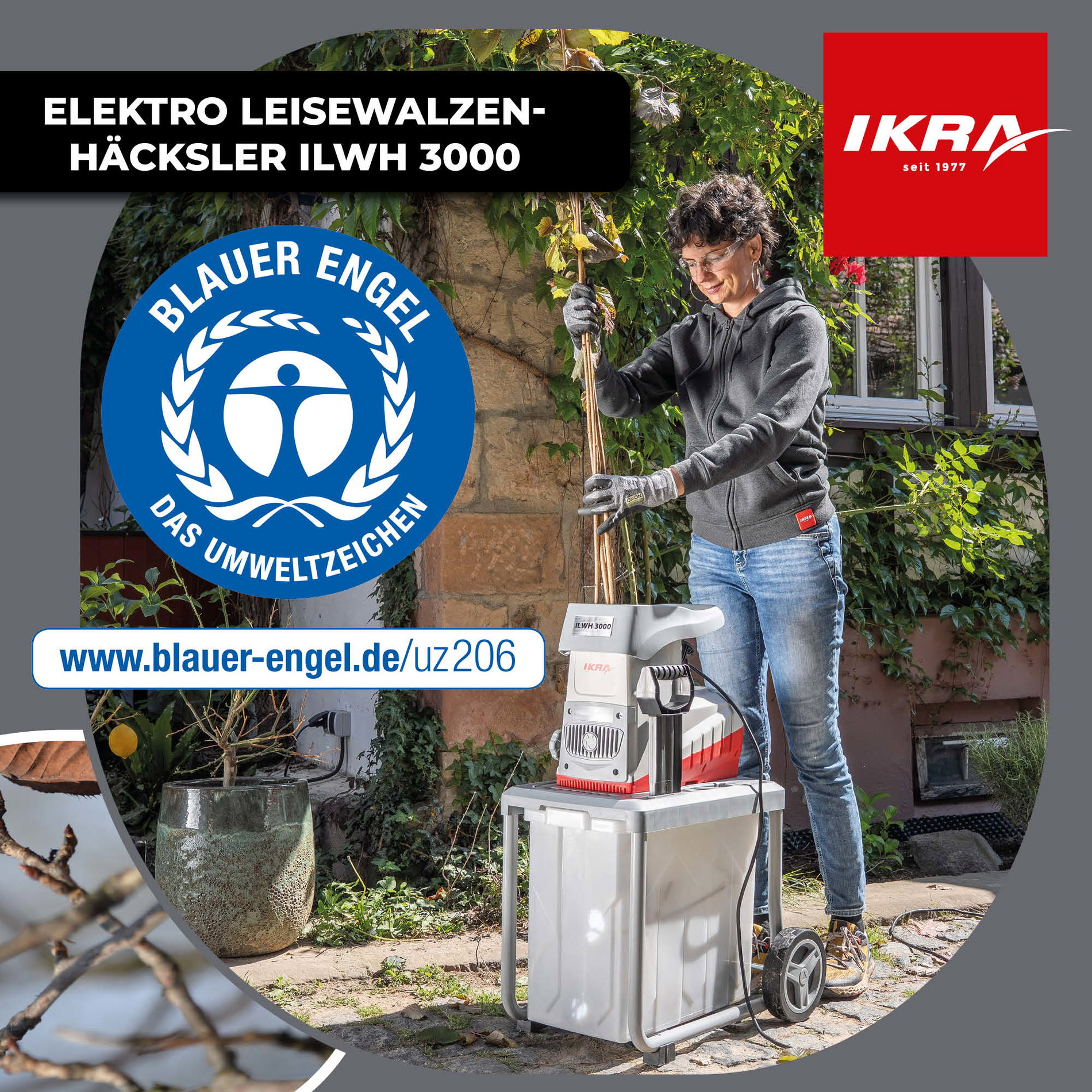 Elektro Leisewalzen Gartenhäcksler ILWH 3000