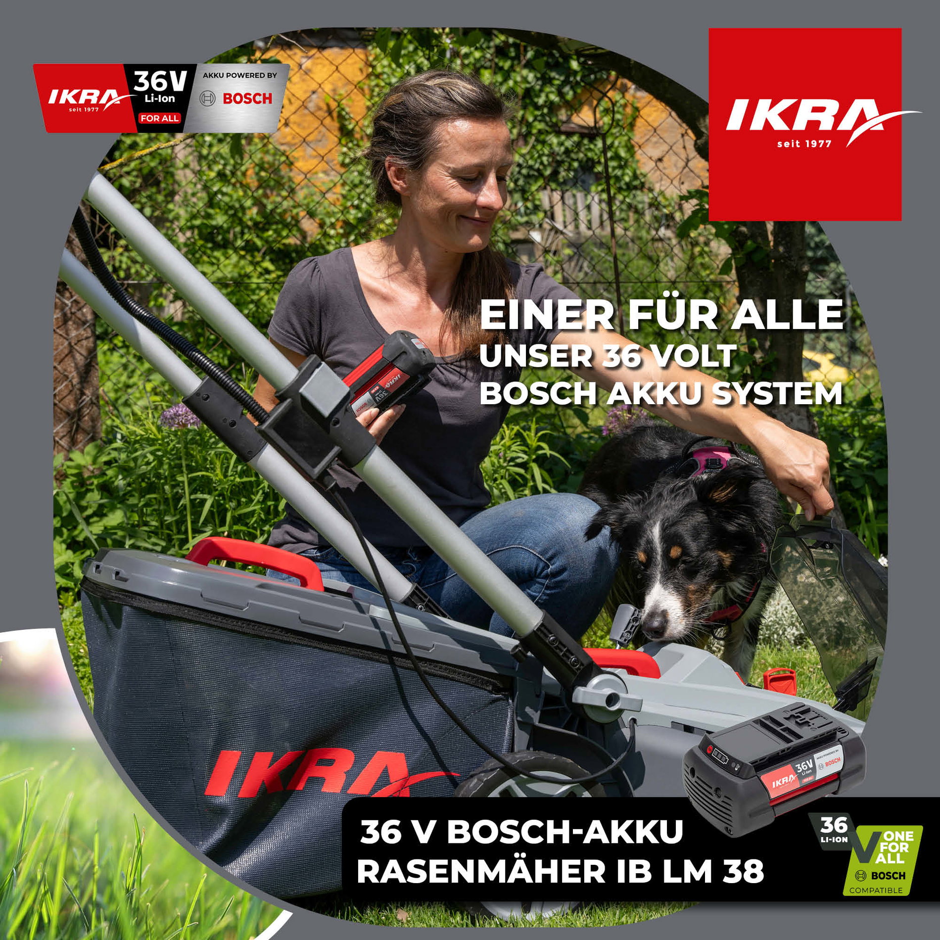 Akku Rasenmäher IB-LM 38 ikra Bosch