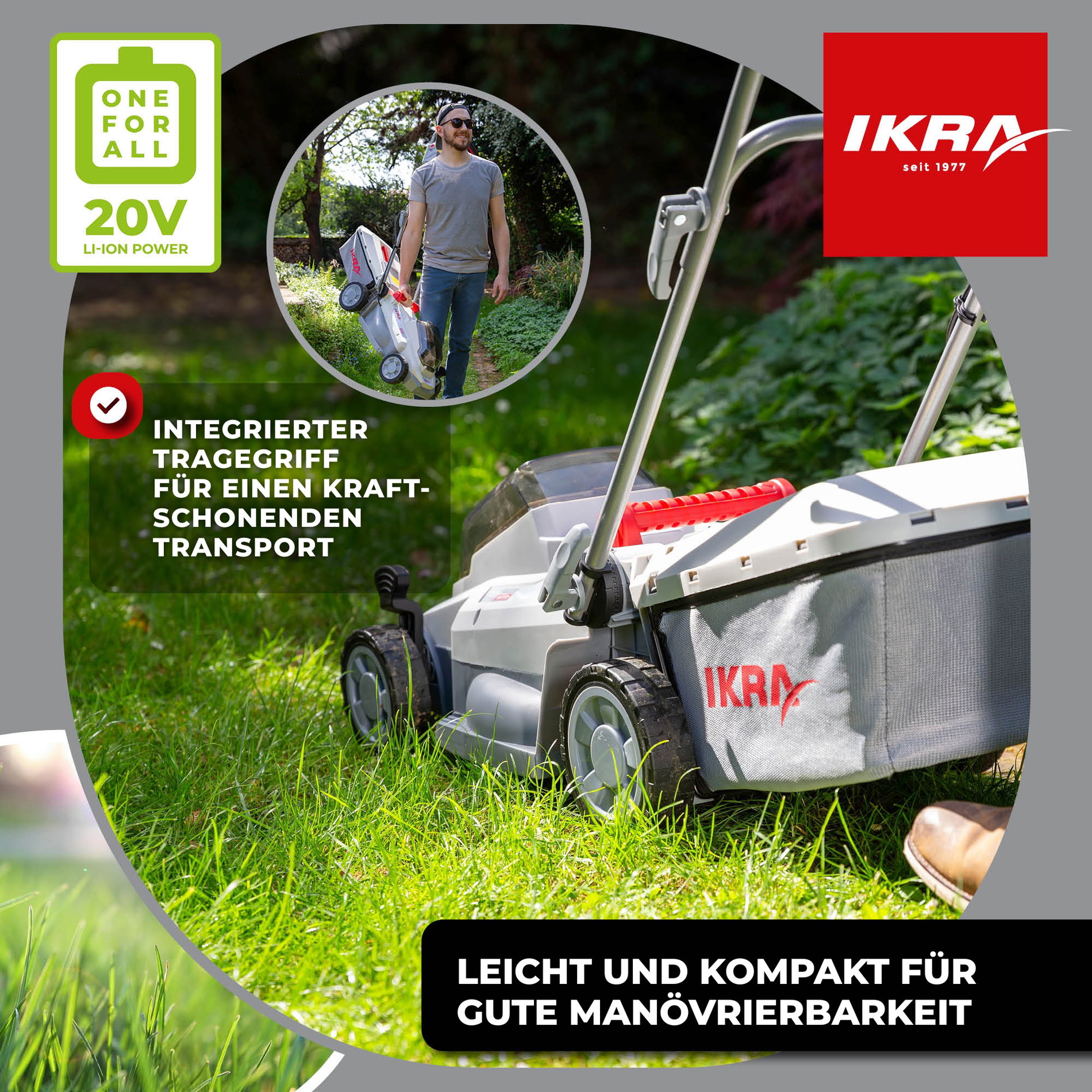 Akku Rasenmäher ICM 2033 mit Akku & Standard-Ladegerät