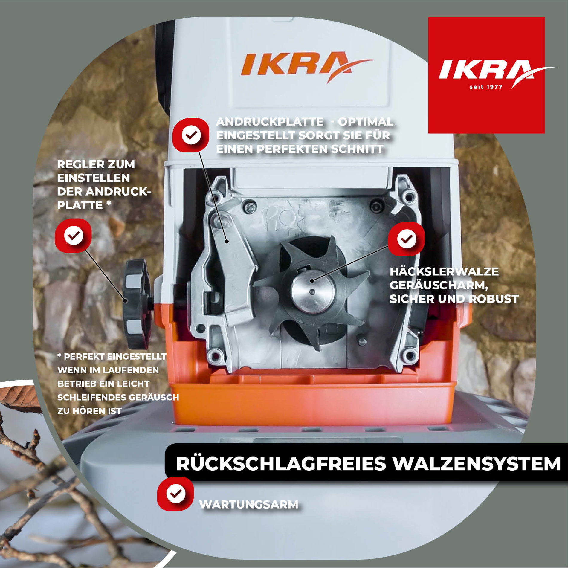 Elektro Leisewalzen Gartenhäcksler ILH 2800 mit Gartenschere