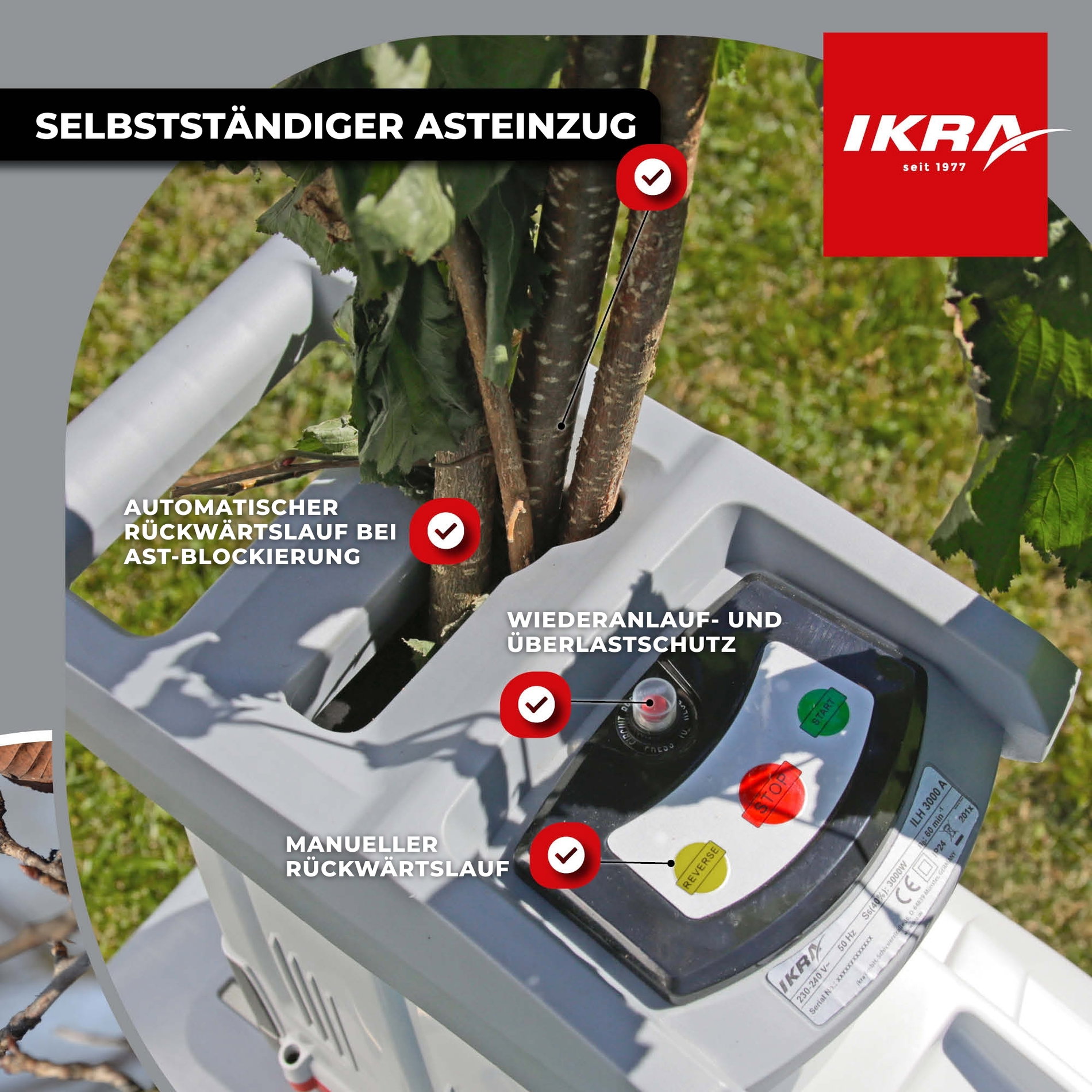 Elektro Leisewalzen Gartenhäcksler ILH 3000 A inkl. Titanschere