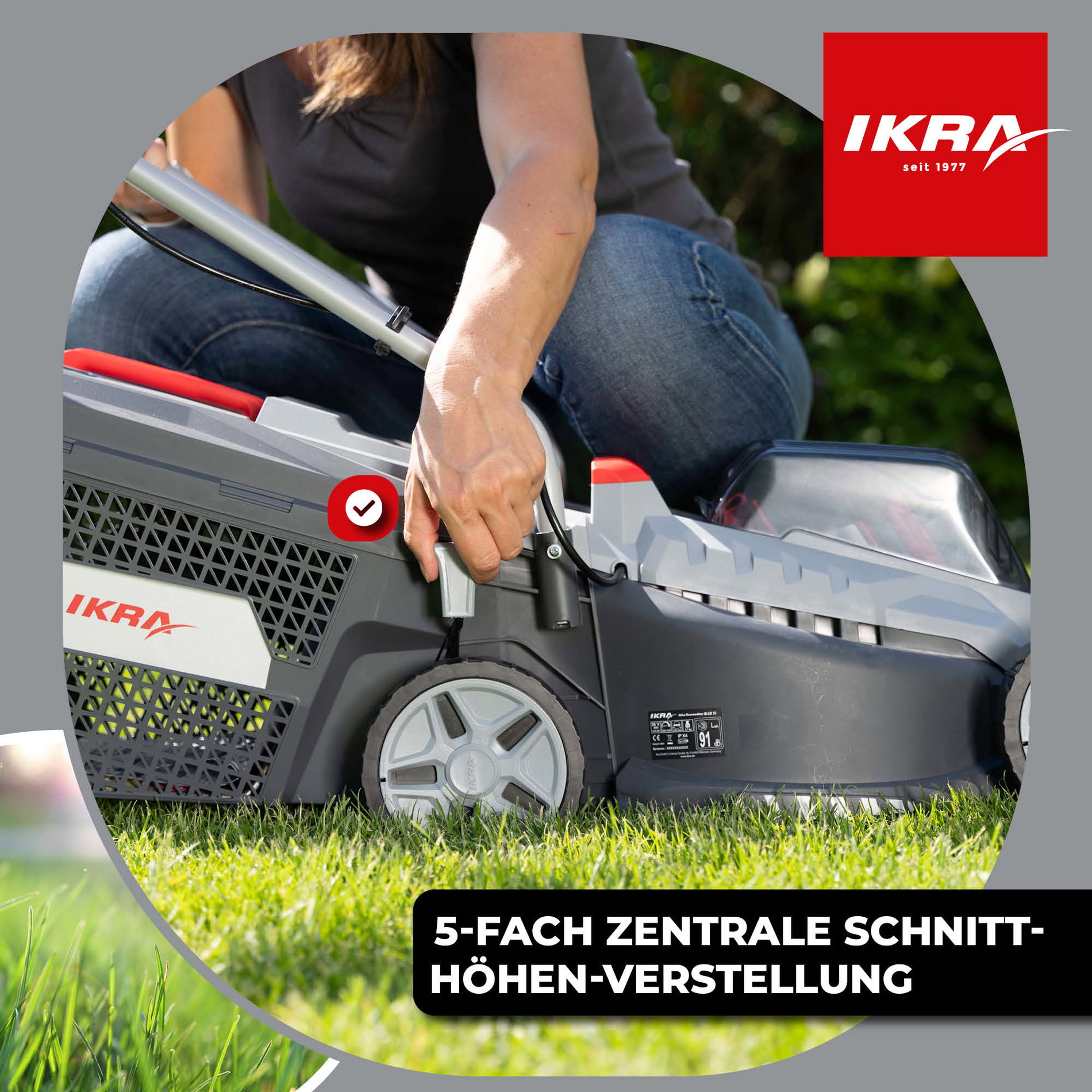 Akku Rasenmäher IB-LM 33 ikra Bosch mit 36V 2Ah Akku & Standardlader