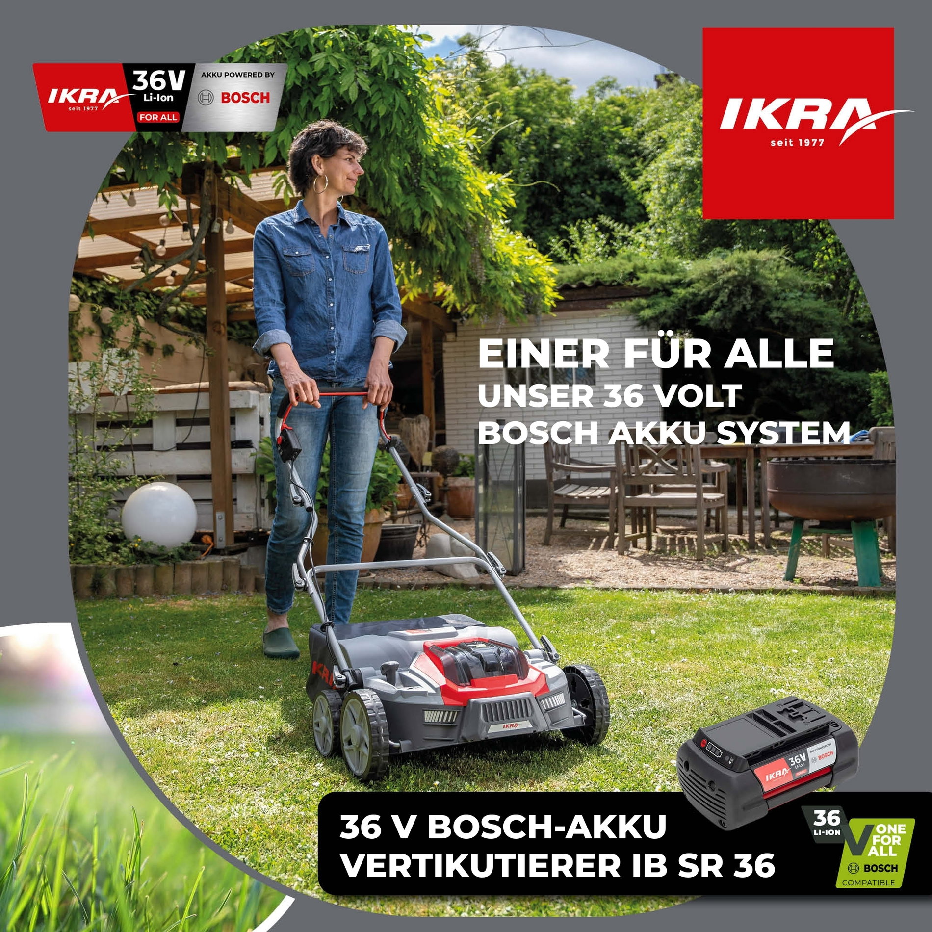 Akku Vertikutierer & Lüfter IB-SR 36 IKRA BOSCH