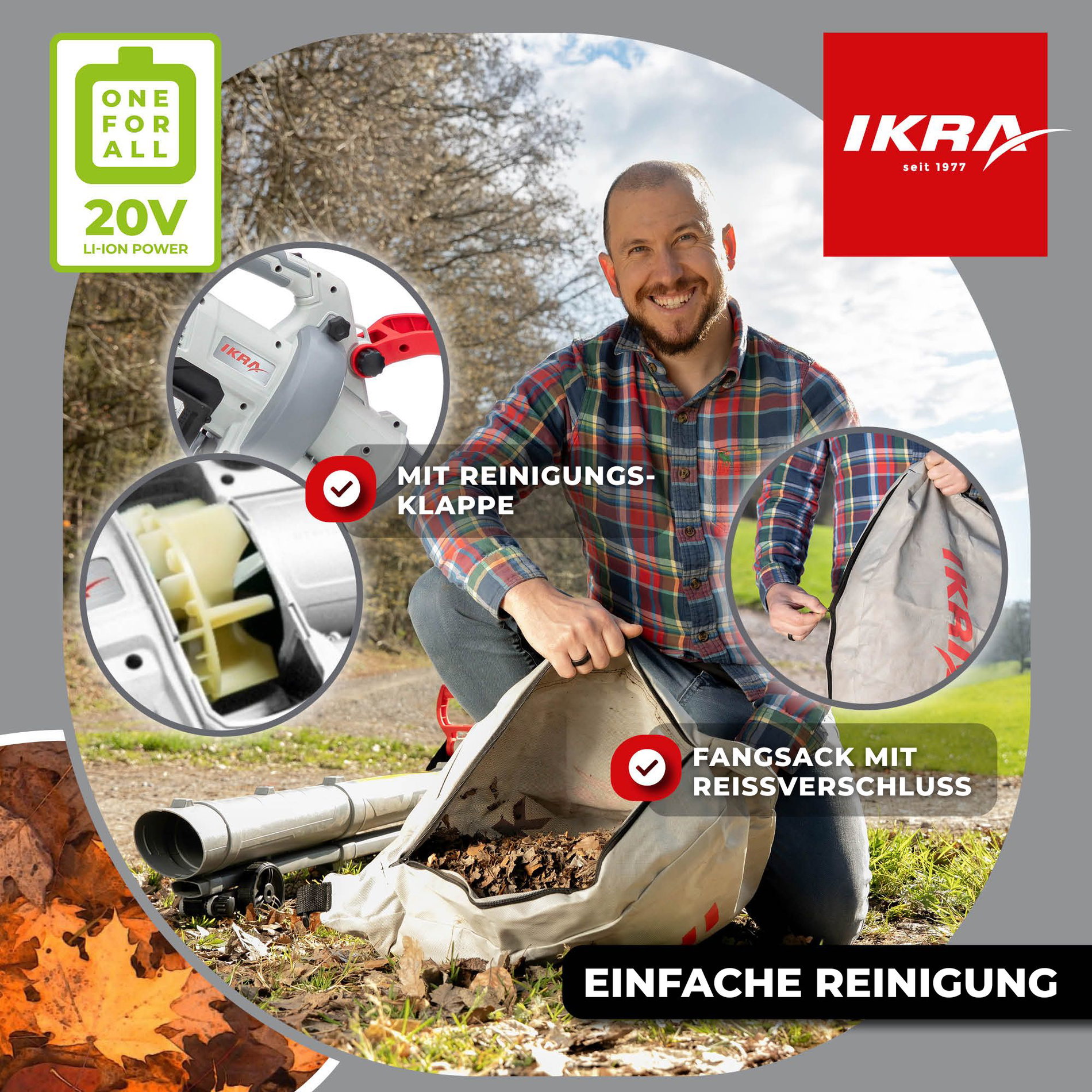 Akku 3in1 Laubbläser Sauger Häcksler IALS 2-20