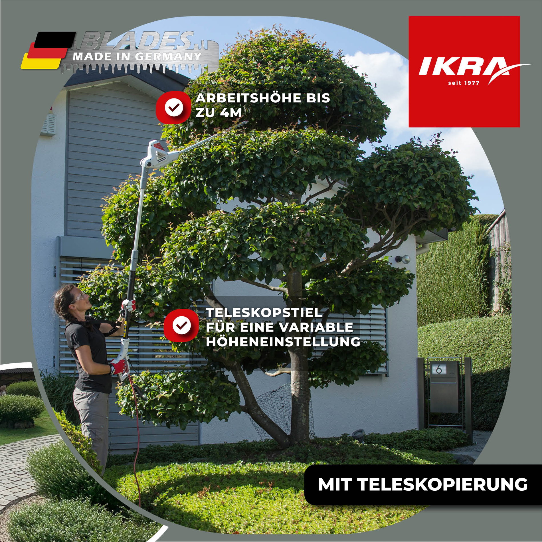 Elektro Teleskop Heckenschere ITHS 600 inkl. Schultergurt