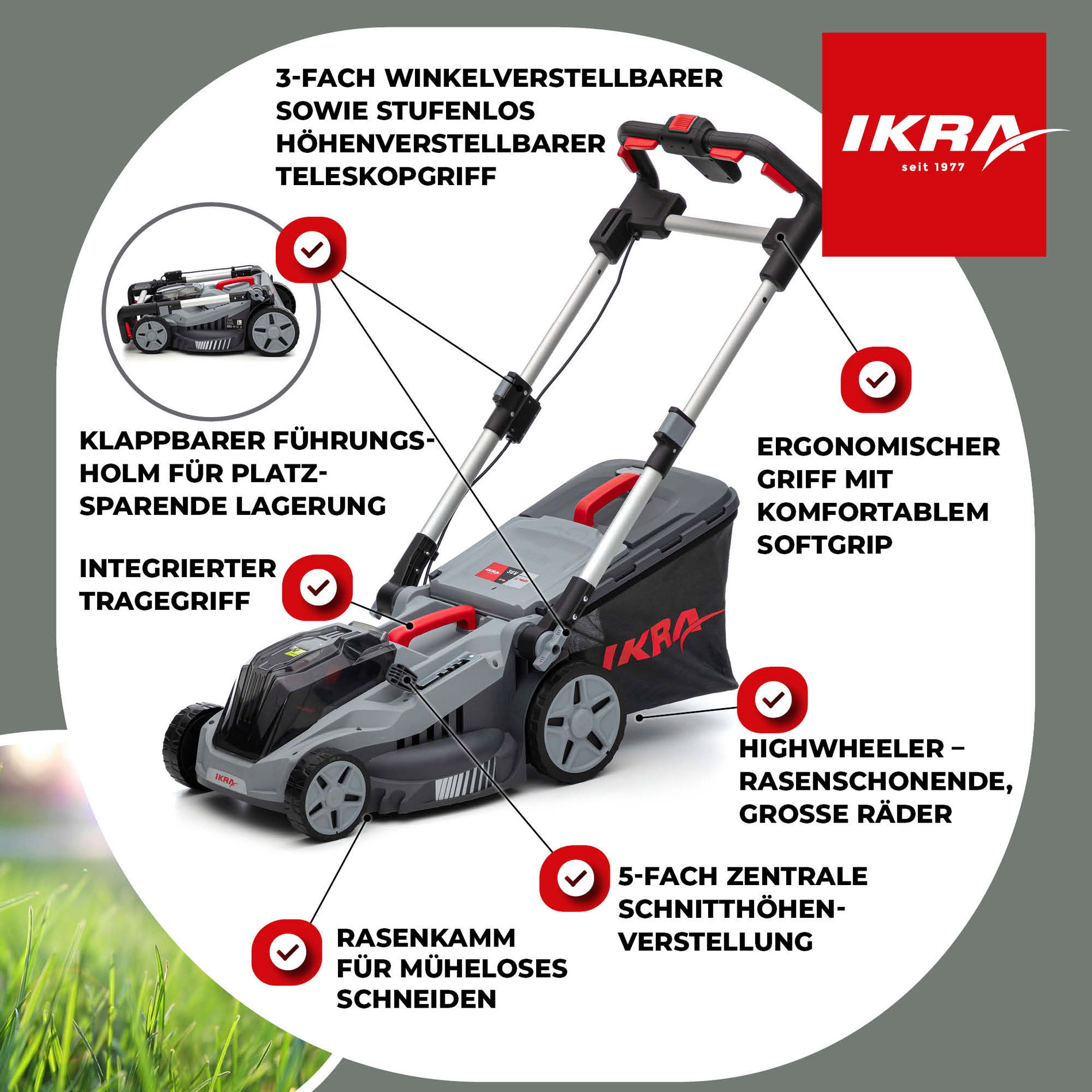 Akku Rasenmäher IB-LM 38 ikra Bosch