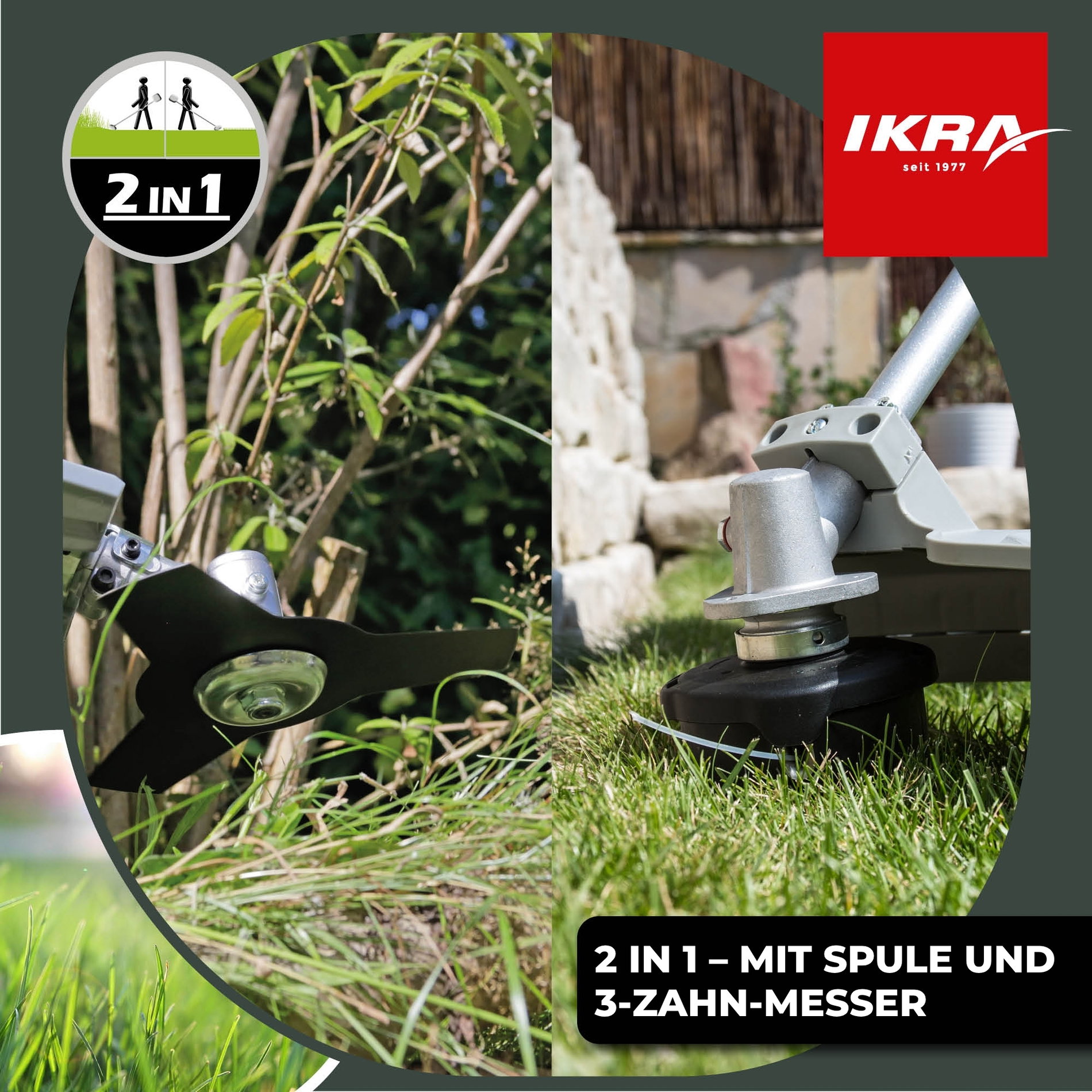 Elektro Sense IES 1000 C  2x Fadenspule & 3-Zahn-Messer & Schutzbrille