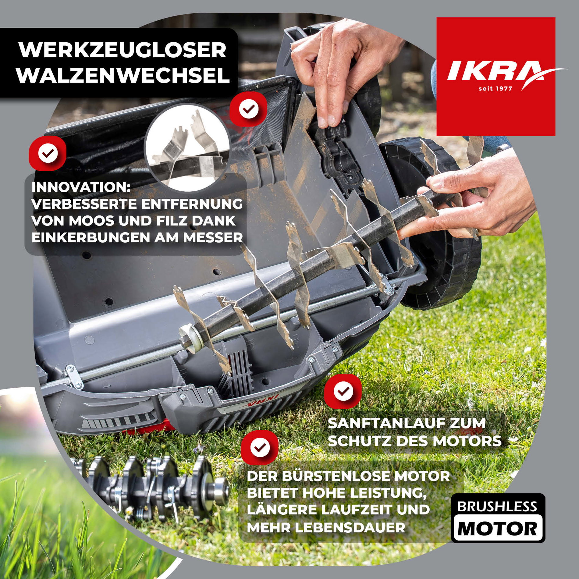 Akku Vertikutierer & Lüfter IB-SR 36 IKRA BOSCH