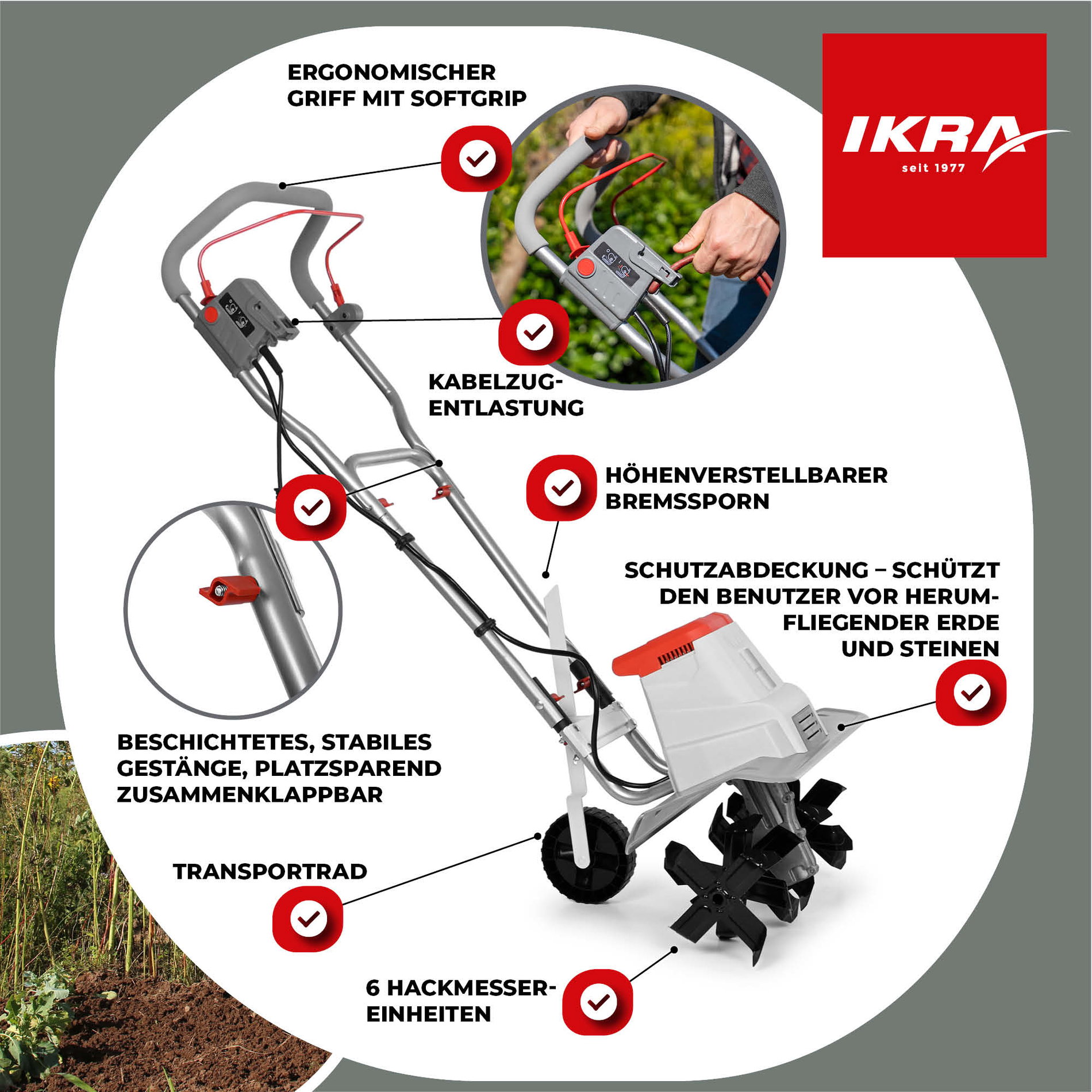 Elektro Bodenhacke Kultivator IEM 1500