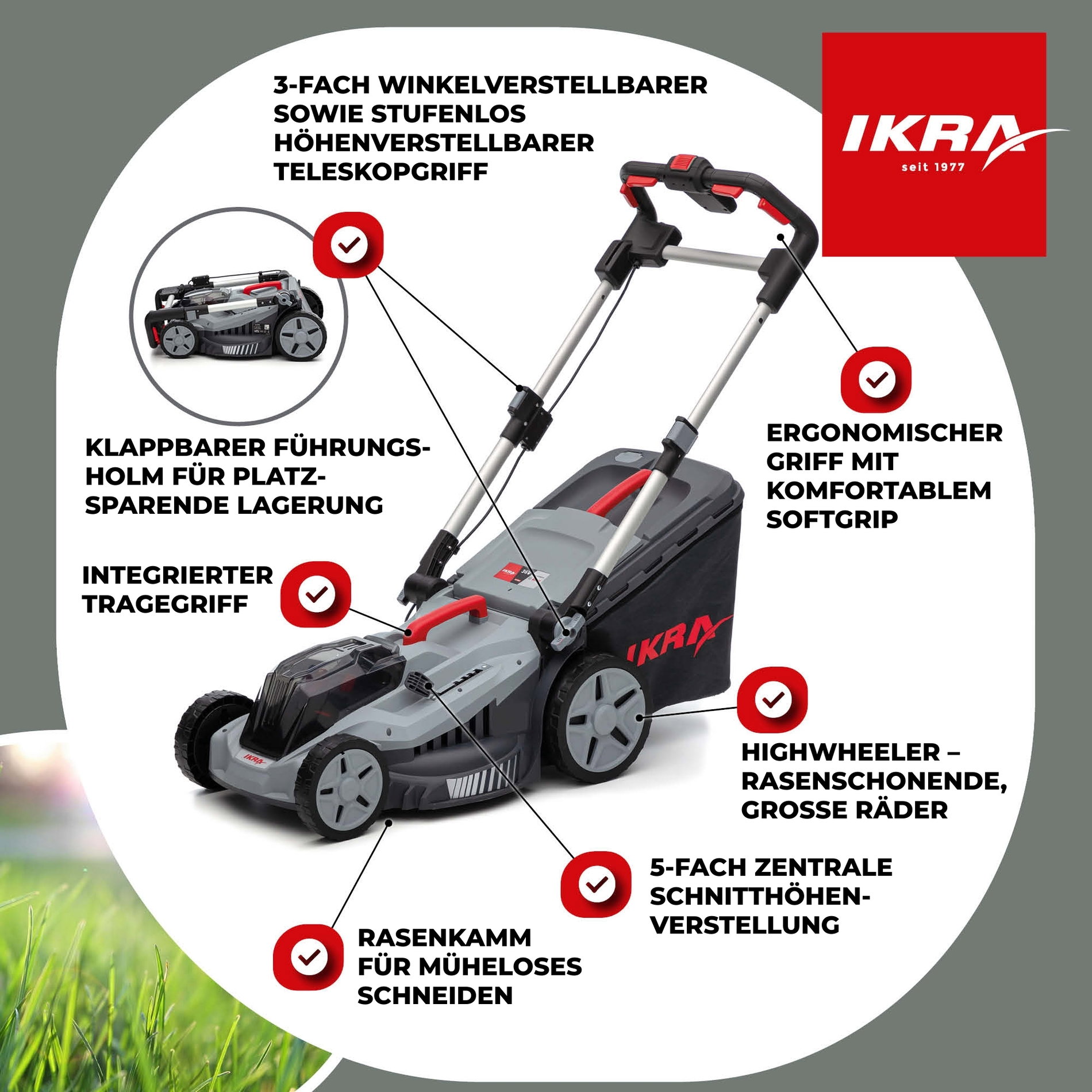 Akku Rasenmäher IB-LM 43 ikra Bosch
