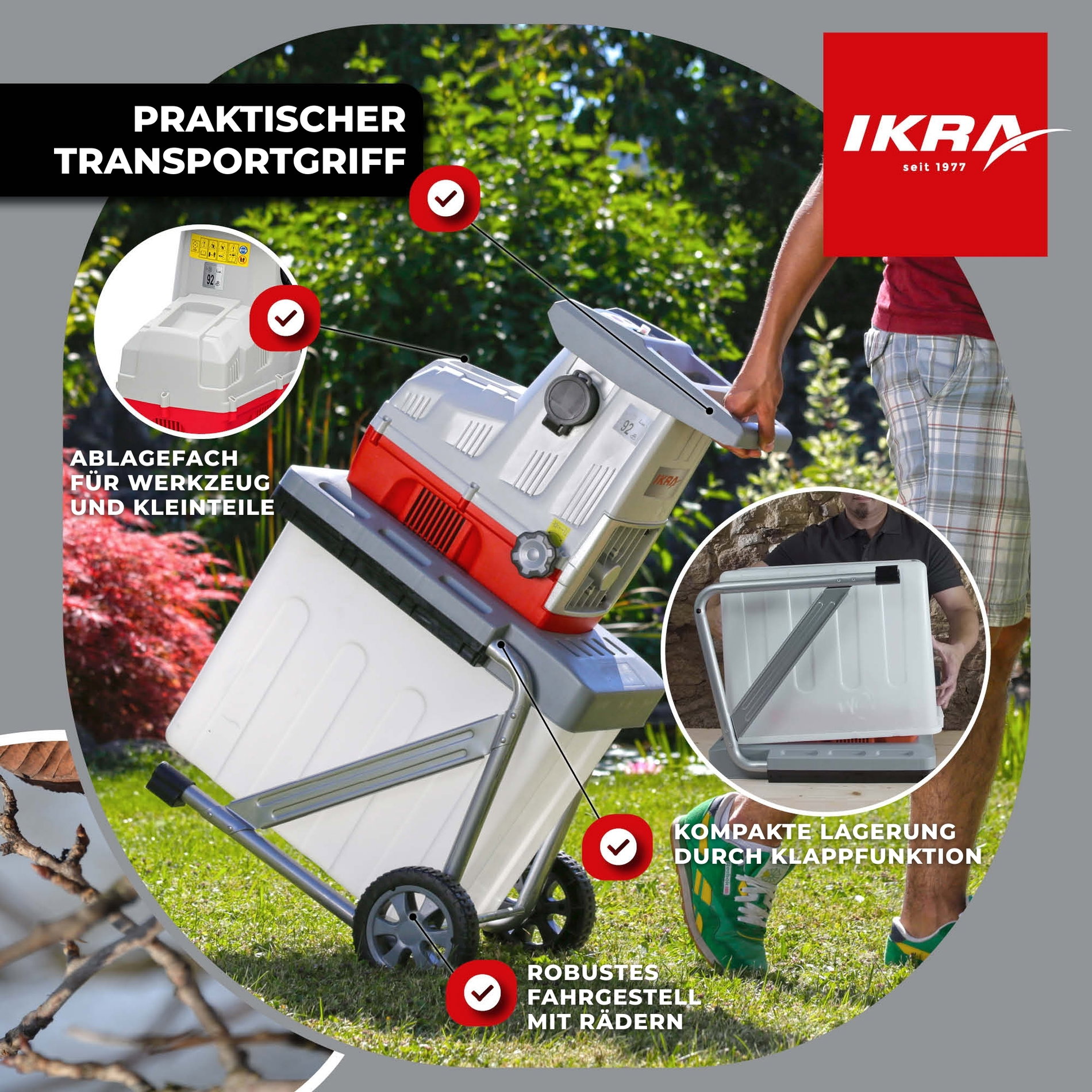 Elektro Leisewalzen Gartenhäcksler ILH 3000 A inkl. Schutzbrille