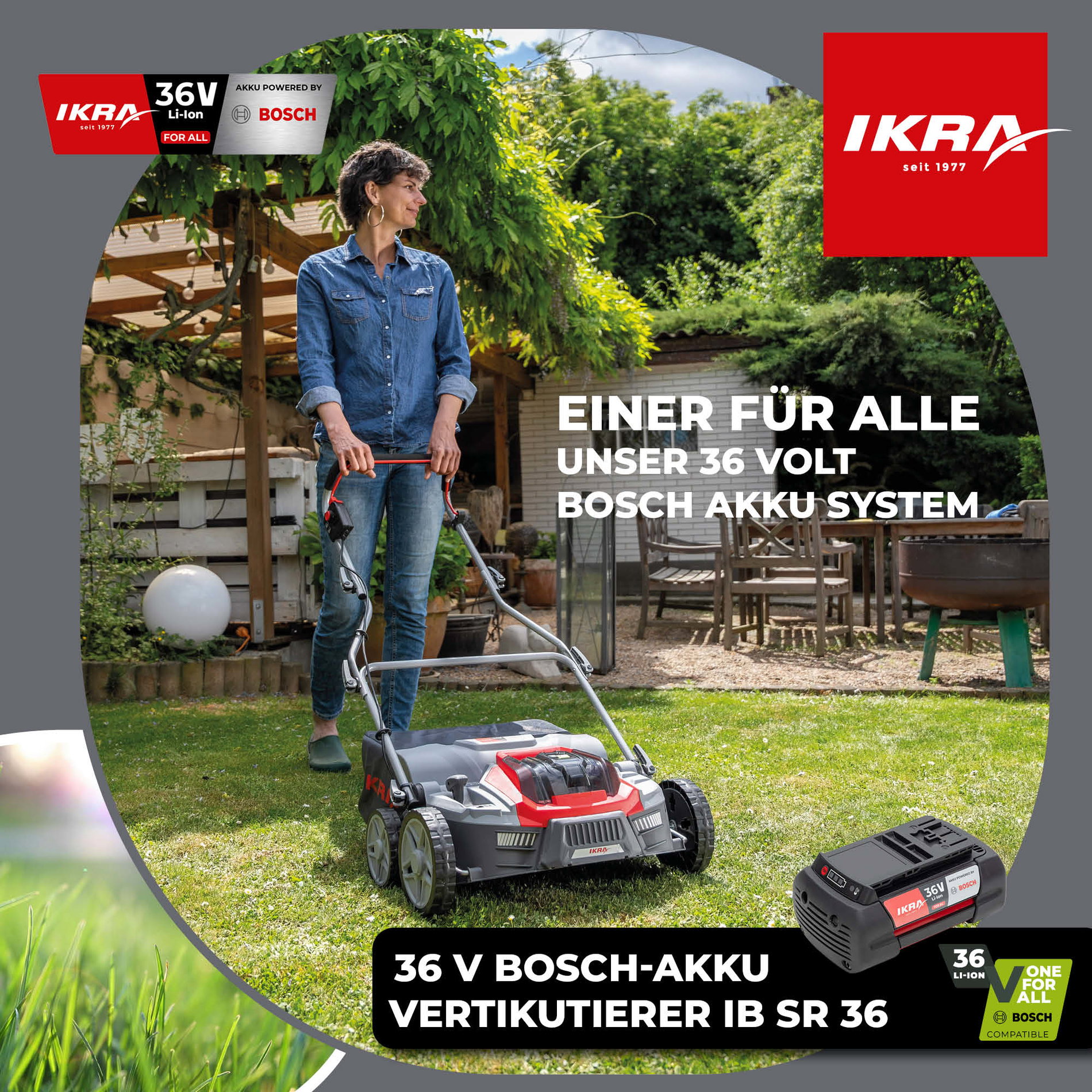 Akku Vertikutierer & Lüfter IB-SR 36 IKRA BOSCH