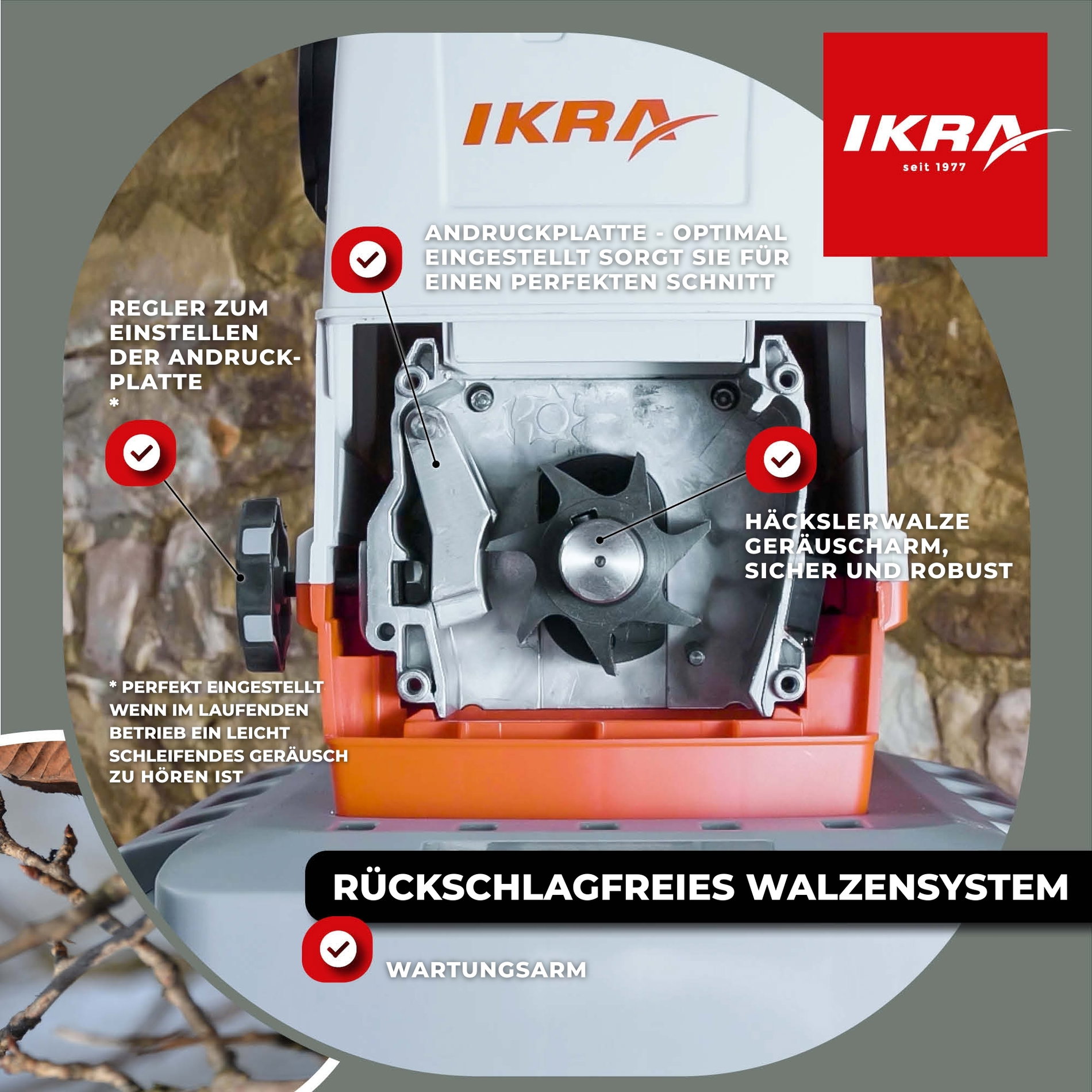 Elektro Leisewalzen Gartenhäcksler ILH 3000 A inkl. Schutzbrille
