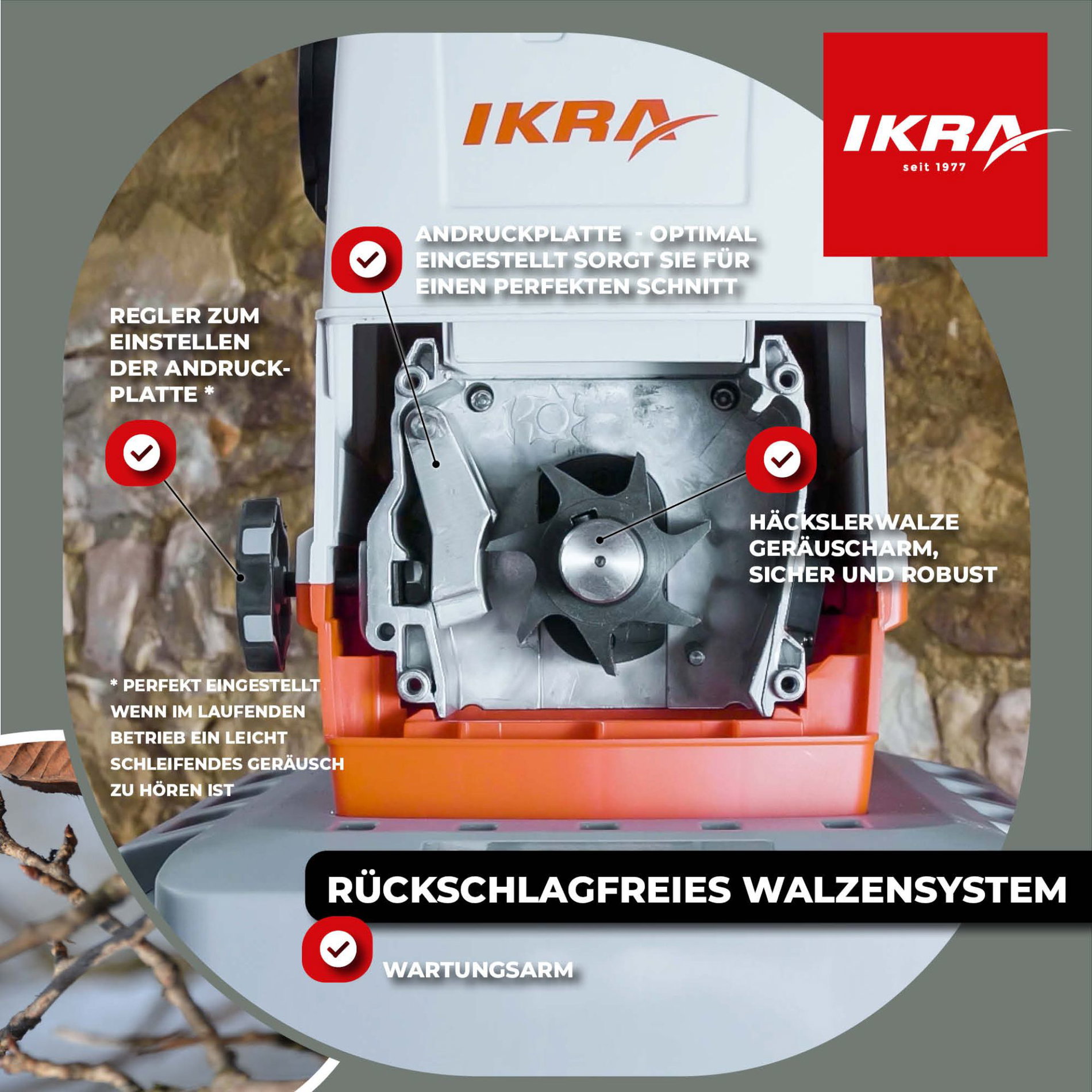 Elektro Leisewalzen Gartenhäcksler ILH 3000 A mit Titanschere & Schutzbrille