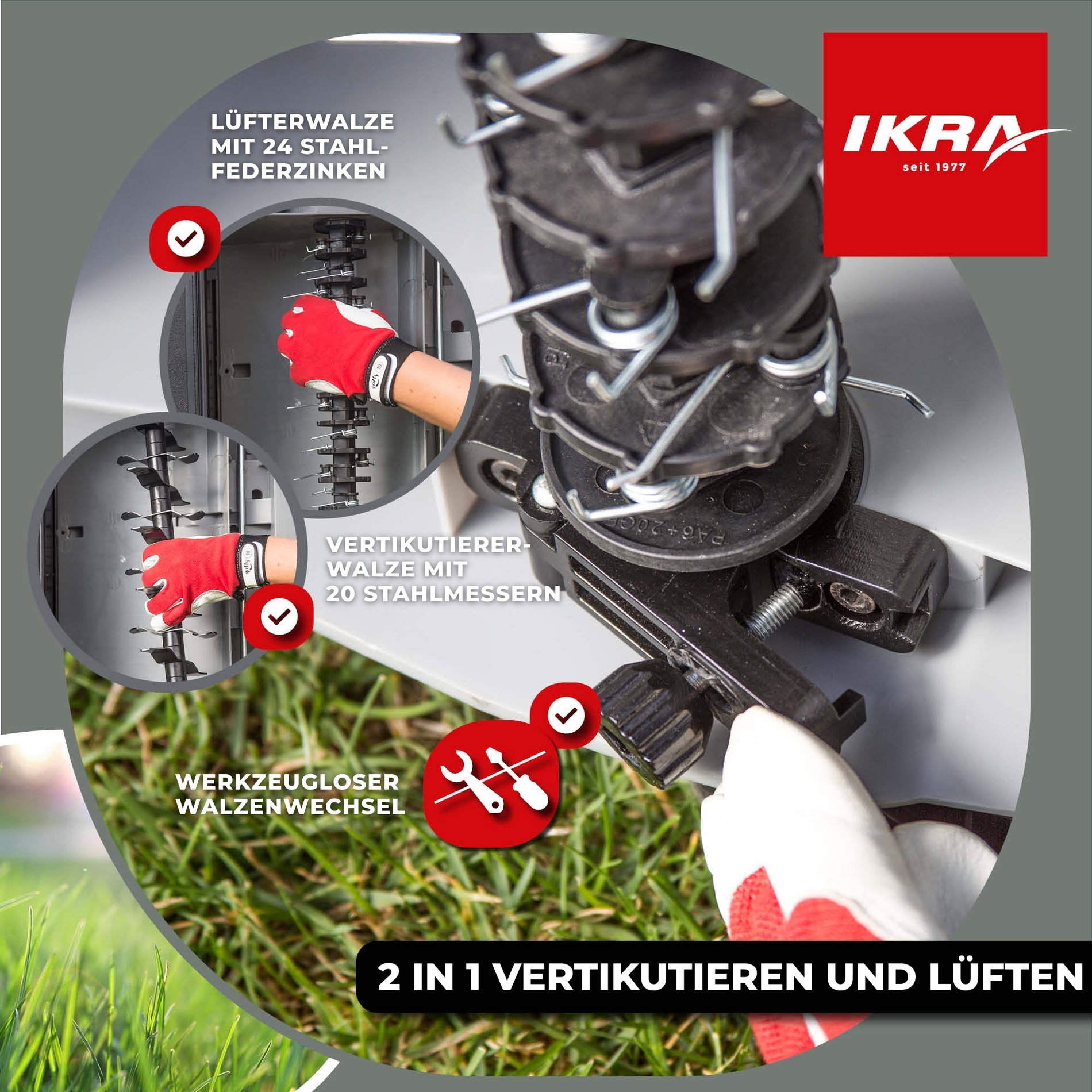 Elektro 2in1 Vertikutierer & Lüfter IEVL 1840 ikra