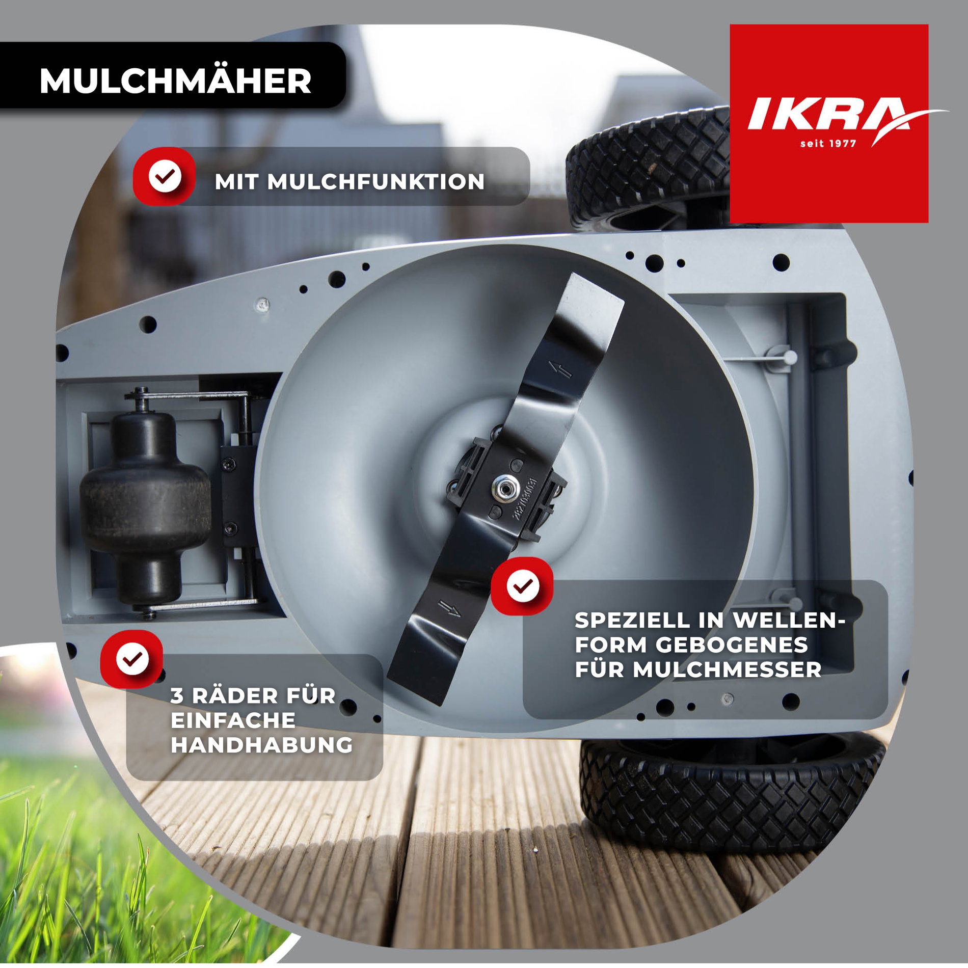 Akku Einhandrasenmäher ICHM 20 Akku 20 Volt Ladegerät