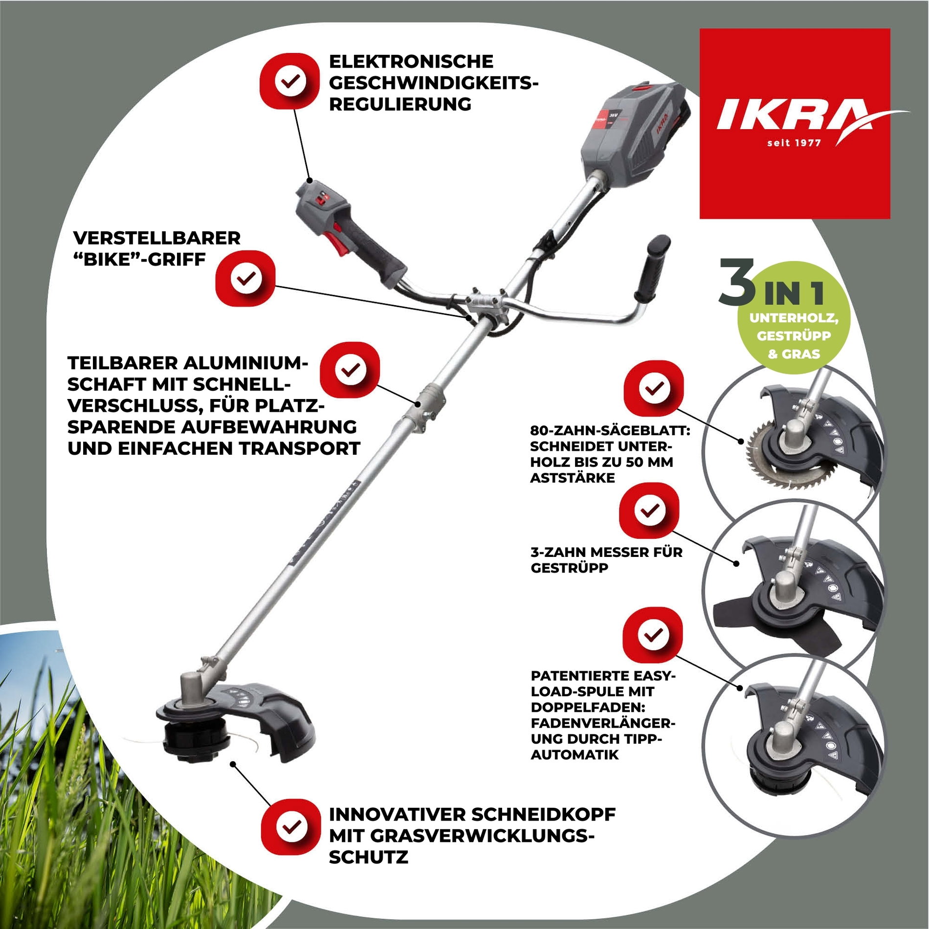 Akku Freischneider IB-BC 33 IKRA BOSCH