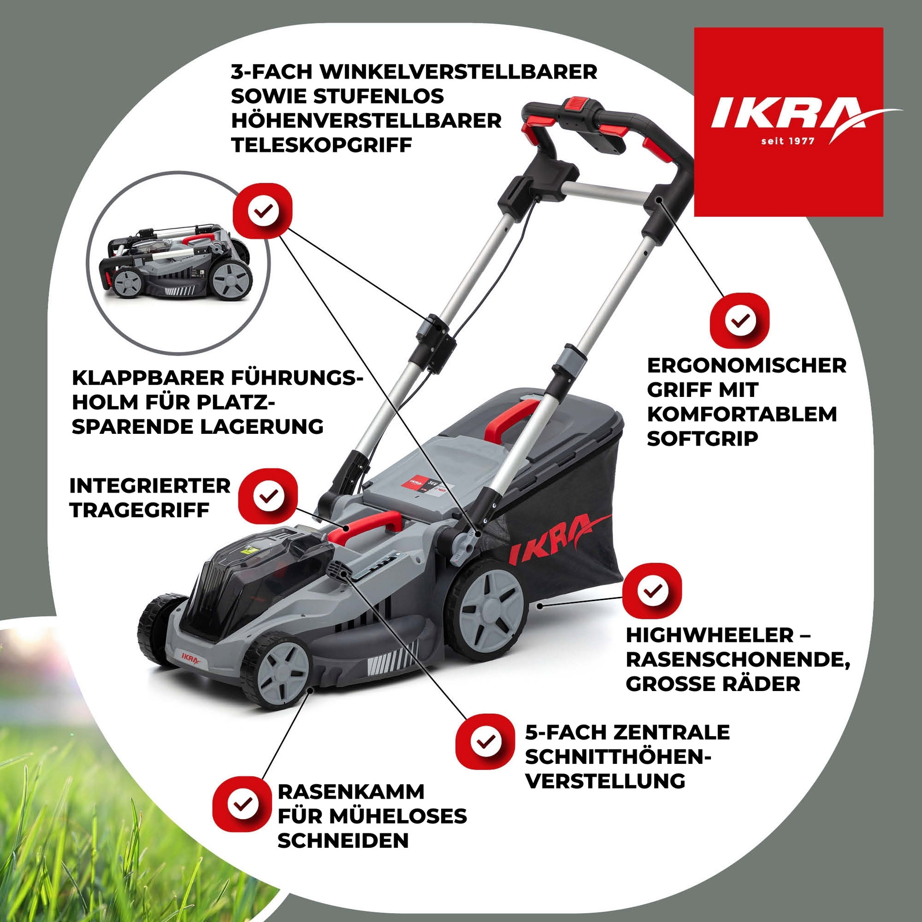 Akku Rasenmäher IB-LM 38 ikra Bosch