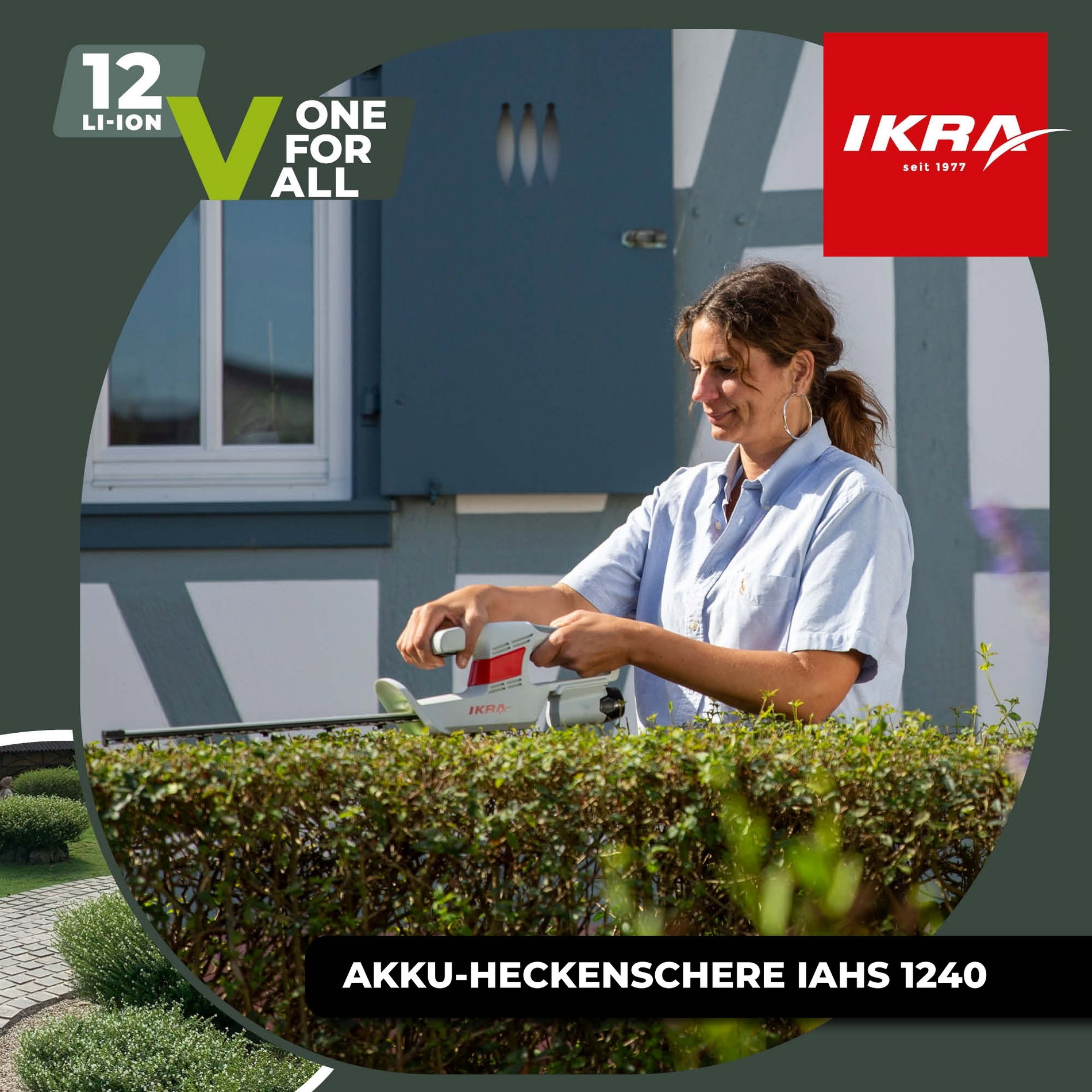 Akku Heckenschere IAHS 1240 12 Volt & Akku 2,5 Ah & Ladegerät & Messerschutz