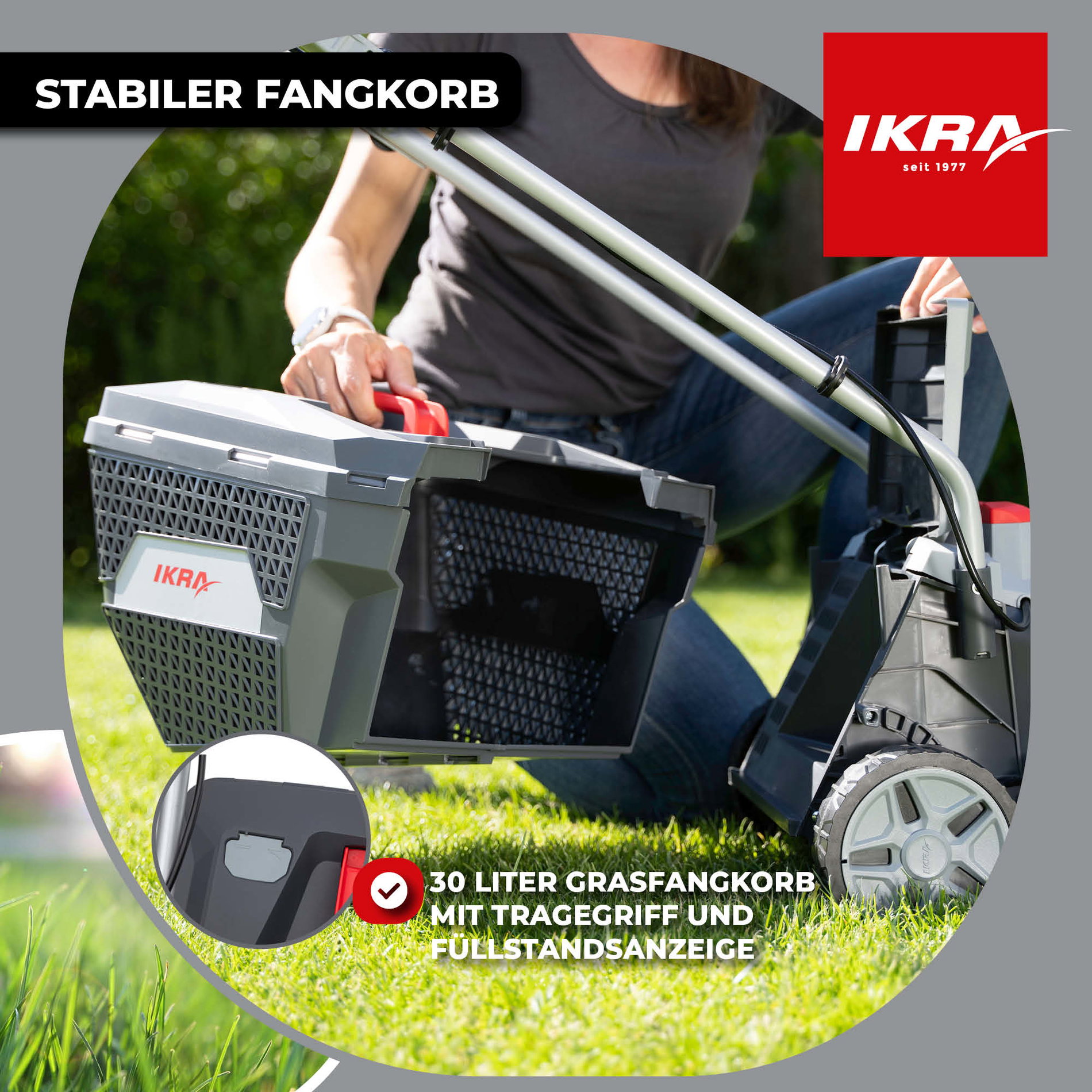 Akku Rasenmäher IB-LM 33 ikra Bosch mit 36V 2Ah Akku & Standardlader