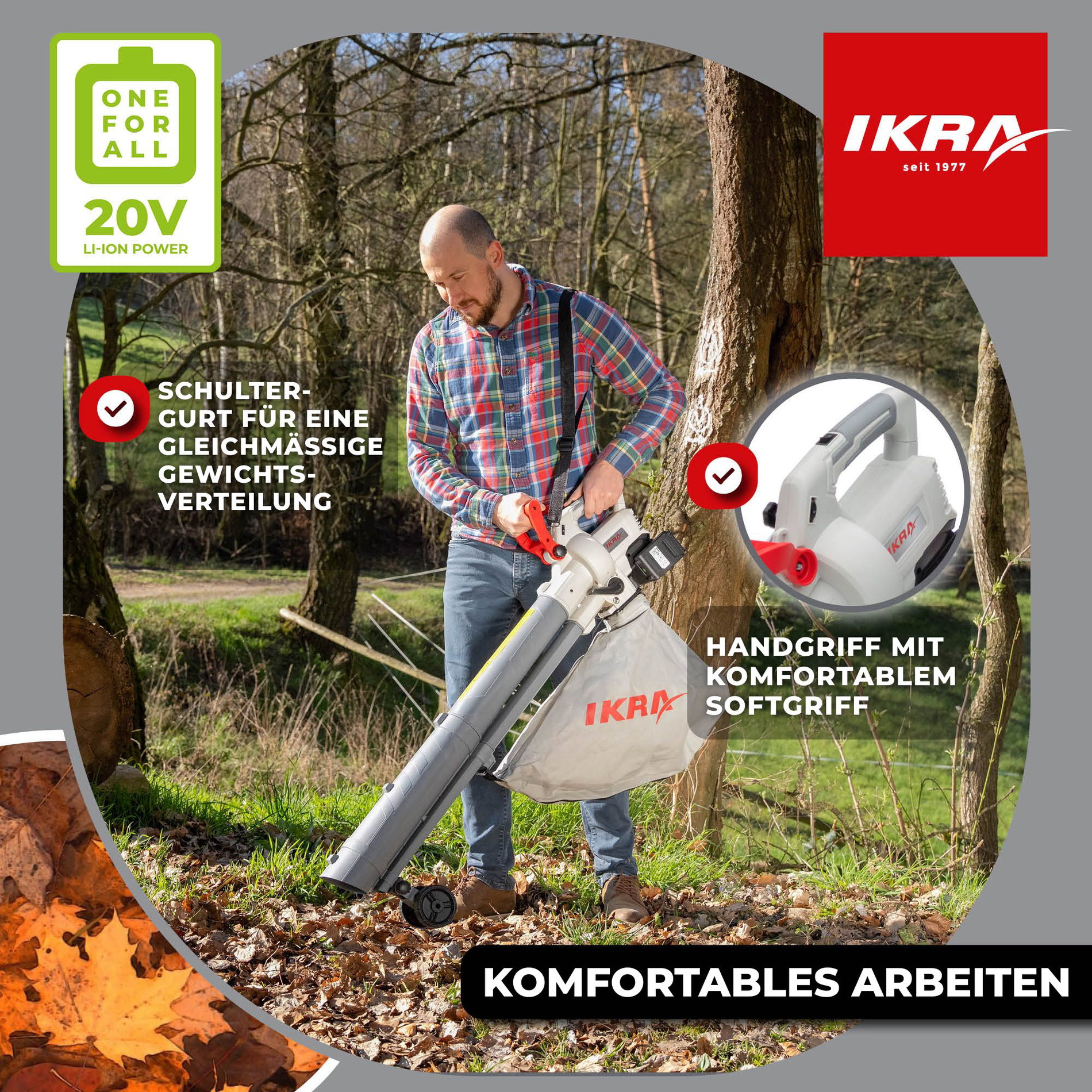 Akku 3in1 Laubbläser Sauger Häcksler IALS 2-20