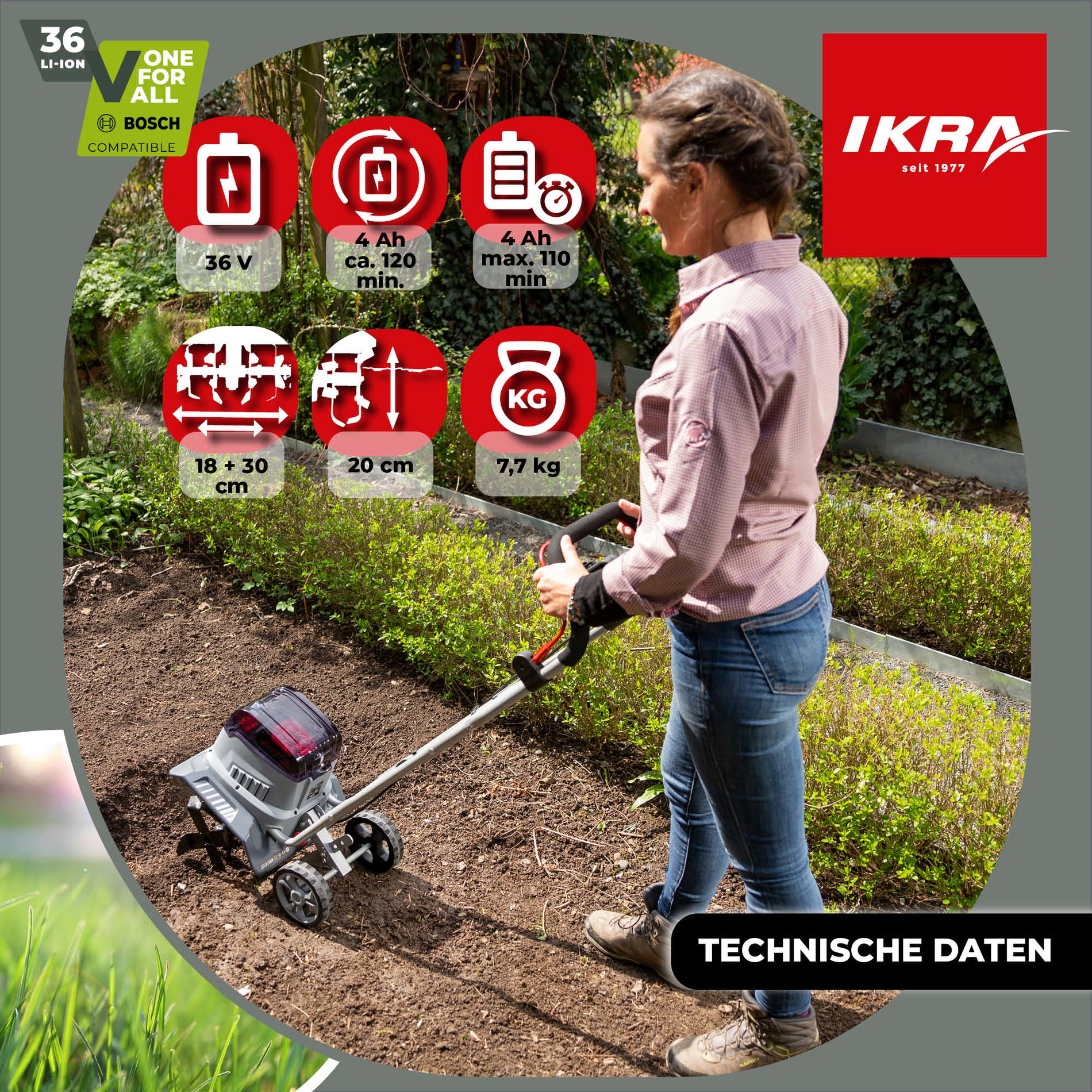 Akku Bodenhacke Kultivator IB-TC 36 IKRA BOSCH