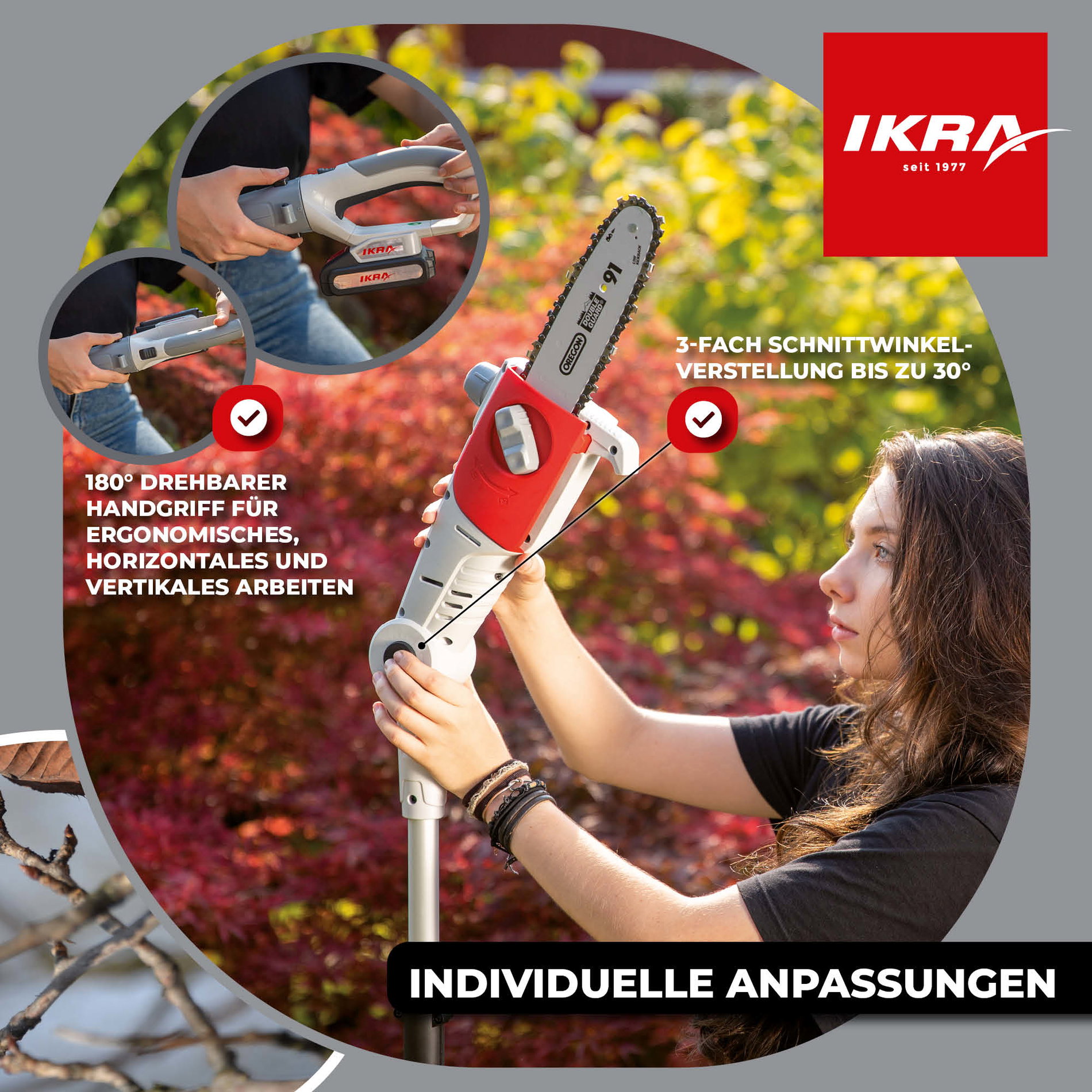 Akku Hochentaster ICPS 2020 mit 2. Akku & Schnelllader