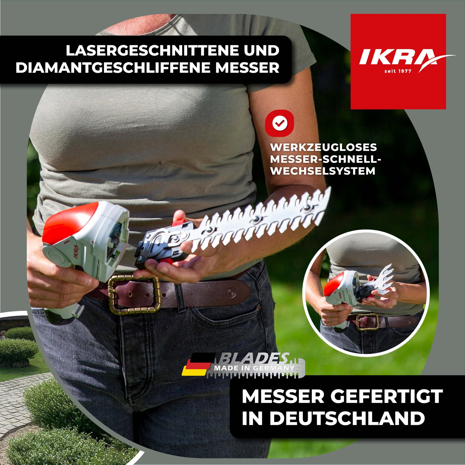 Akku 2in1 Gras & Strauchschere IGBS 1210 F inkl. Fahrstock