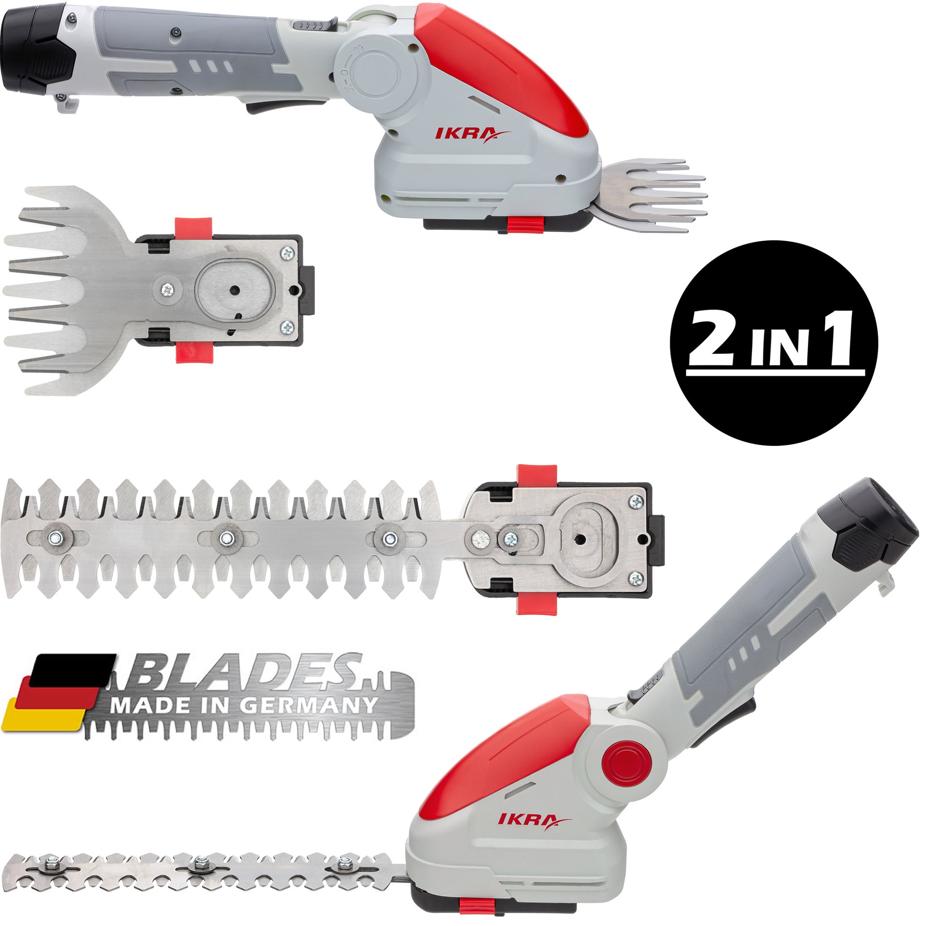 Akku 2in1 Gras & Strauchschere IGBS 1210 F inkl. Fahrstock