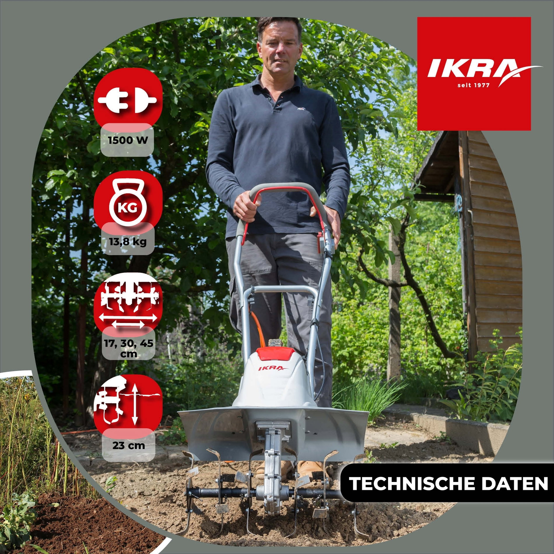 Elektro Bodenhacke Kultivator IEM 1500