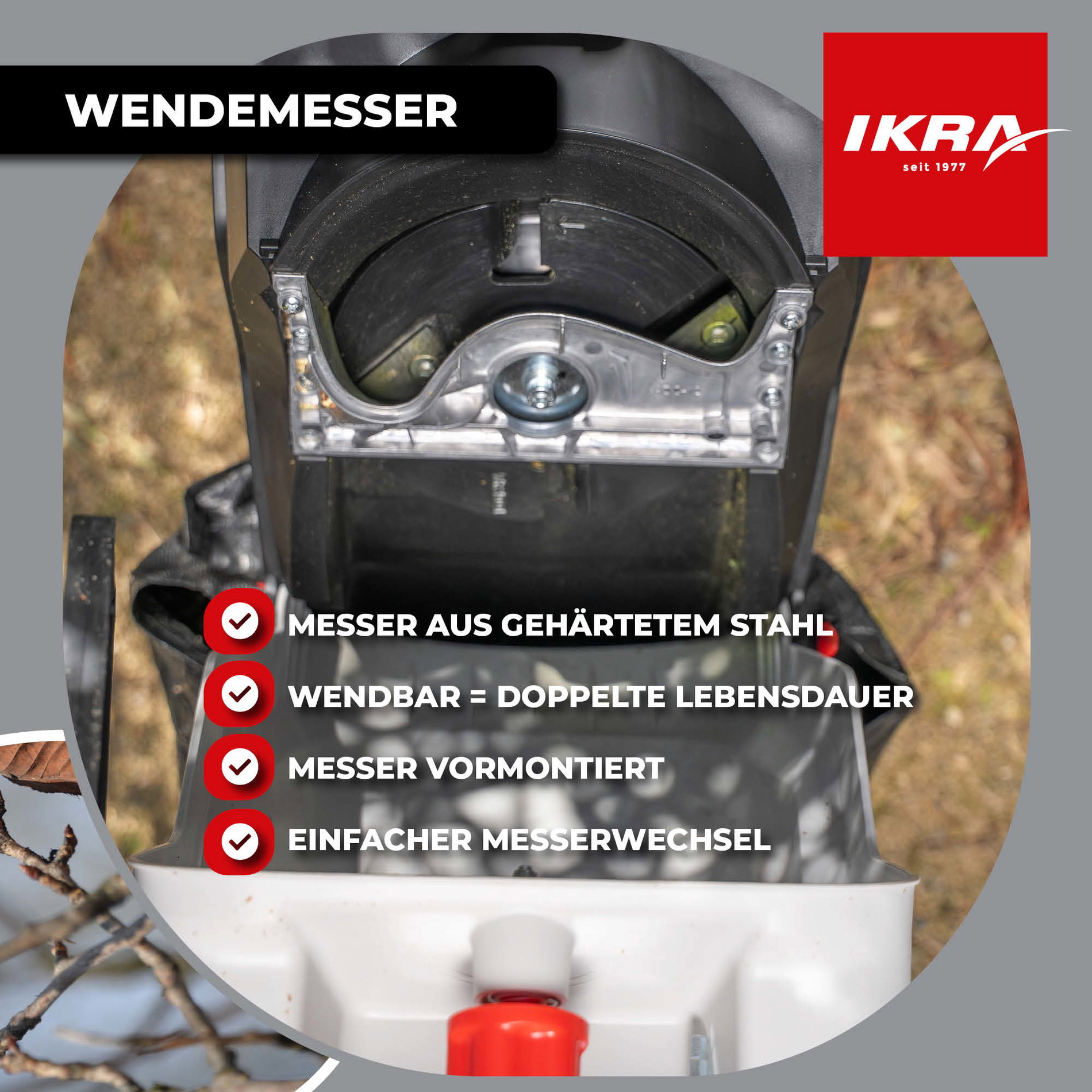 Elektro Messer-Gartenhäcksler IMH 2800 inkl. 2x Ersatzmesser & Schutzbrille
