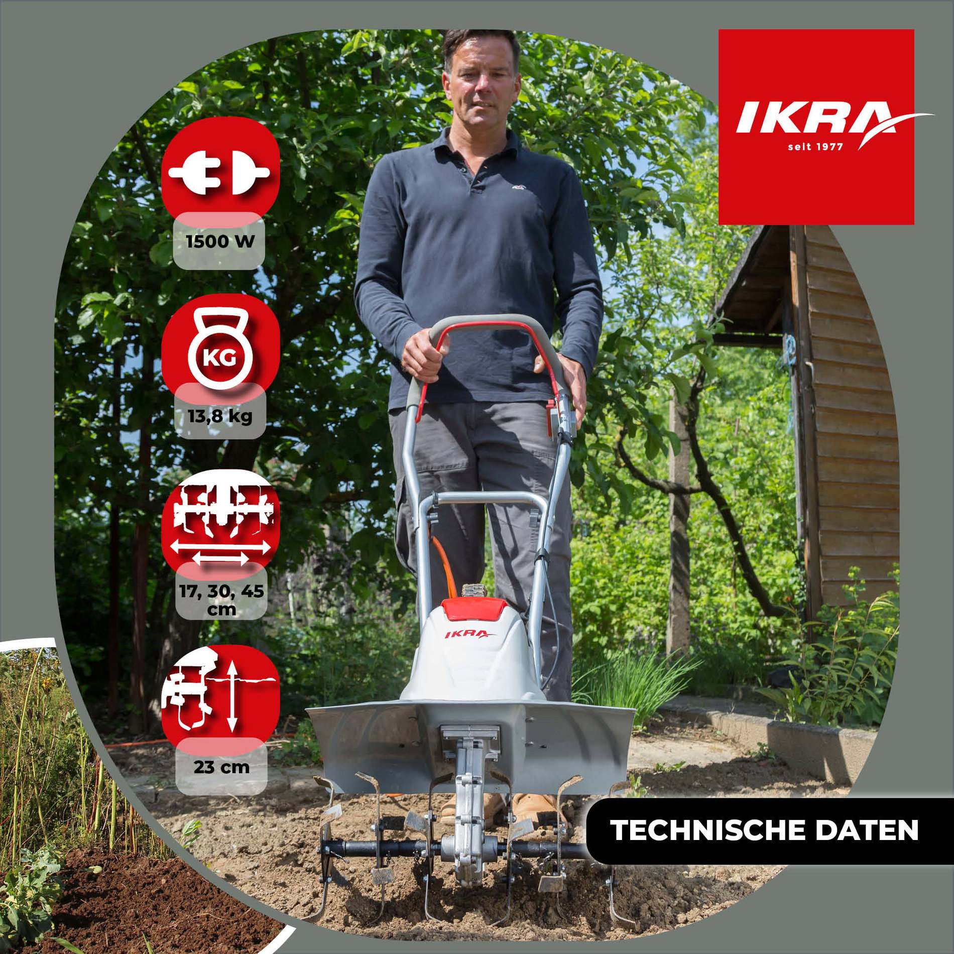 Elektro Bodenhacke Kultivator FEM 1500